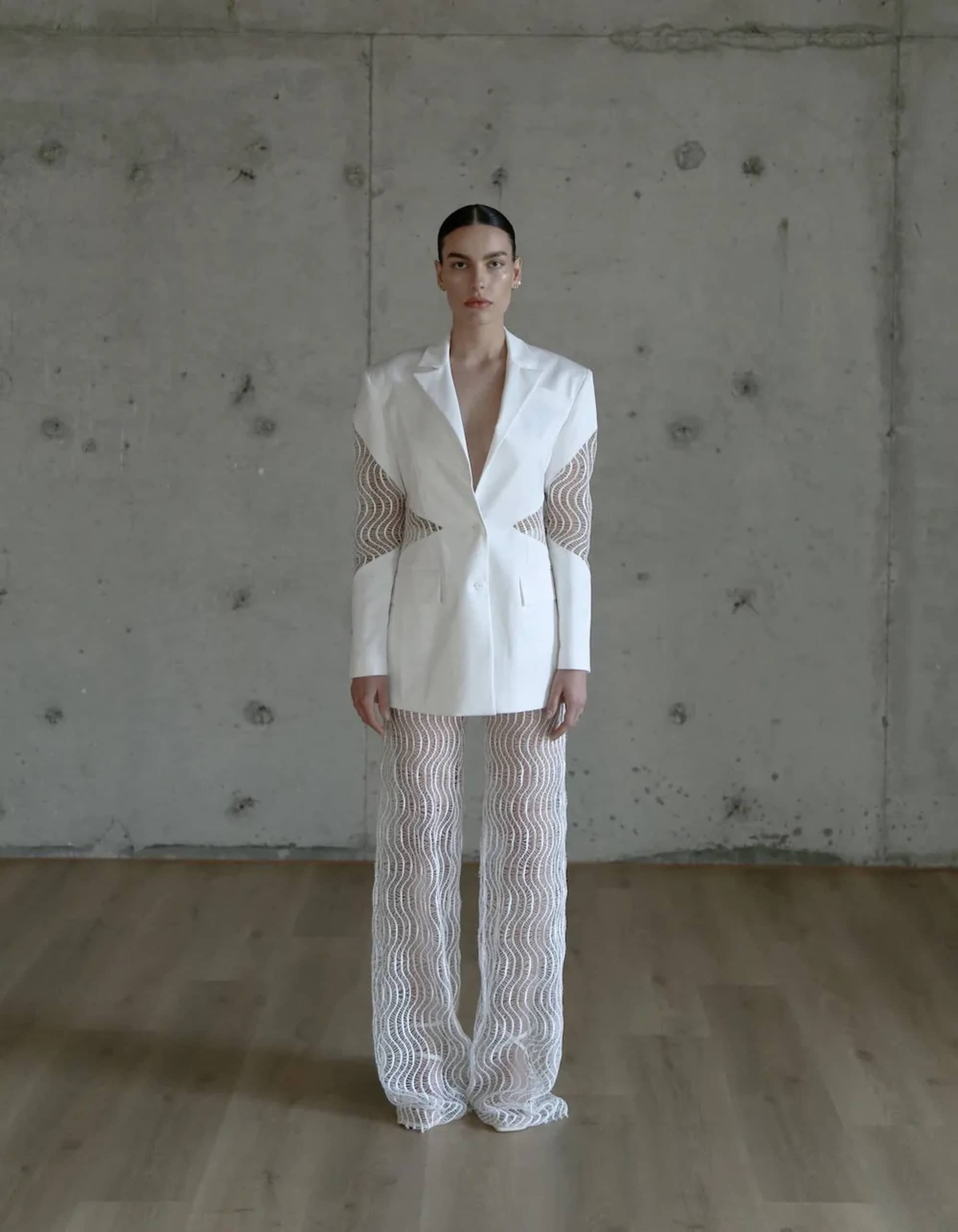 VALE Jacket in White made by MAET