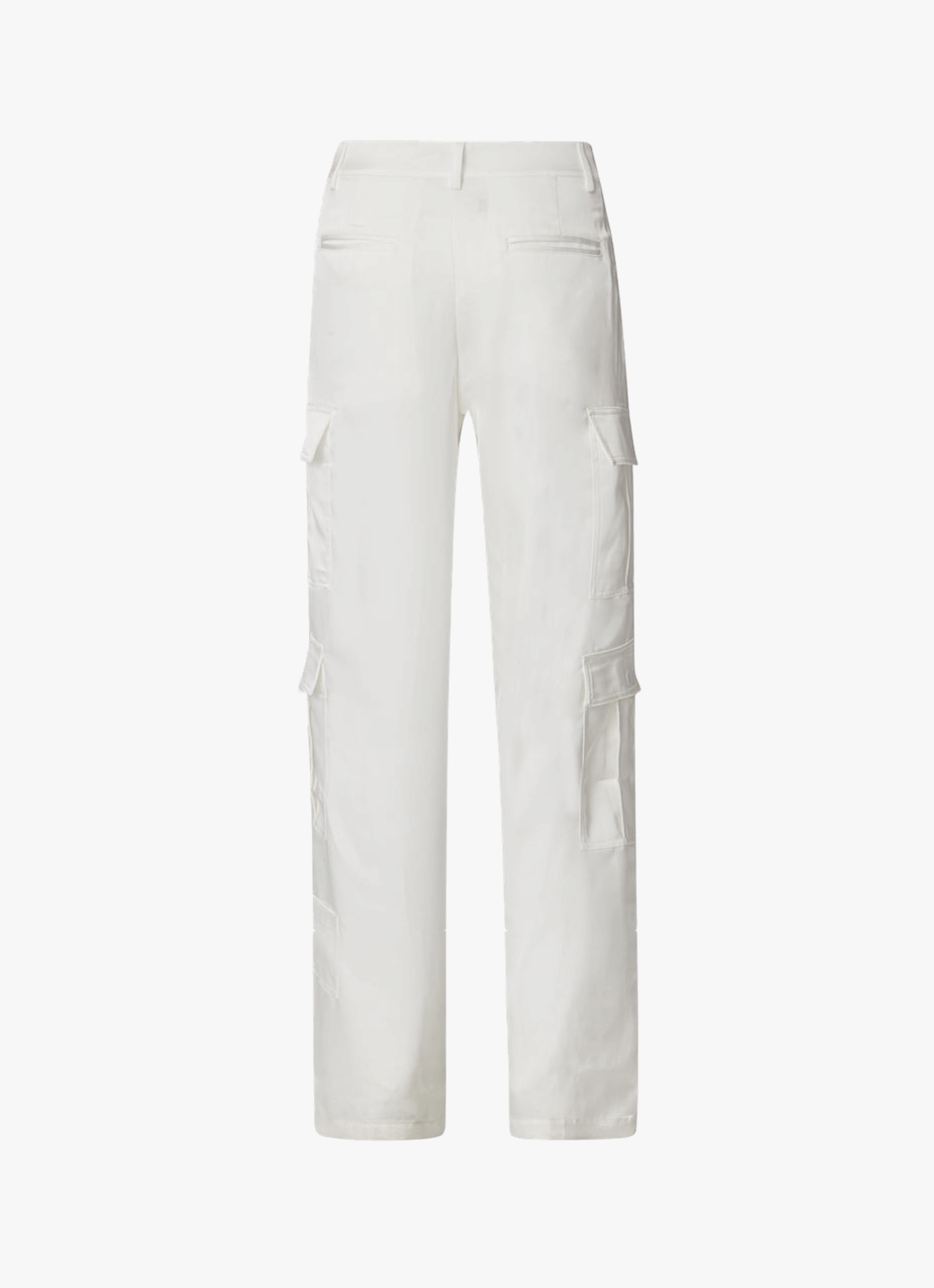 Satin Cargo Pants White made by CLOEYS