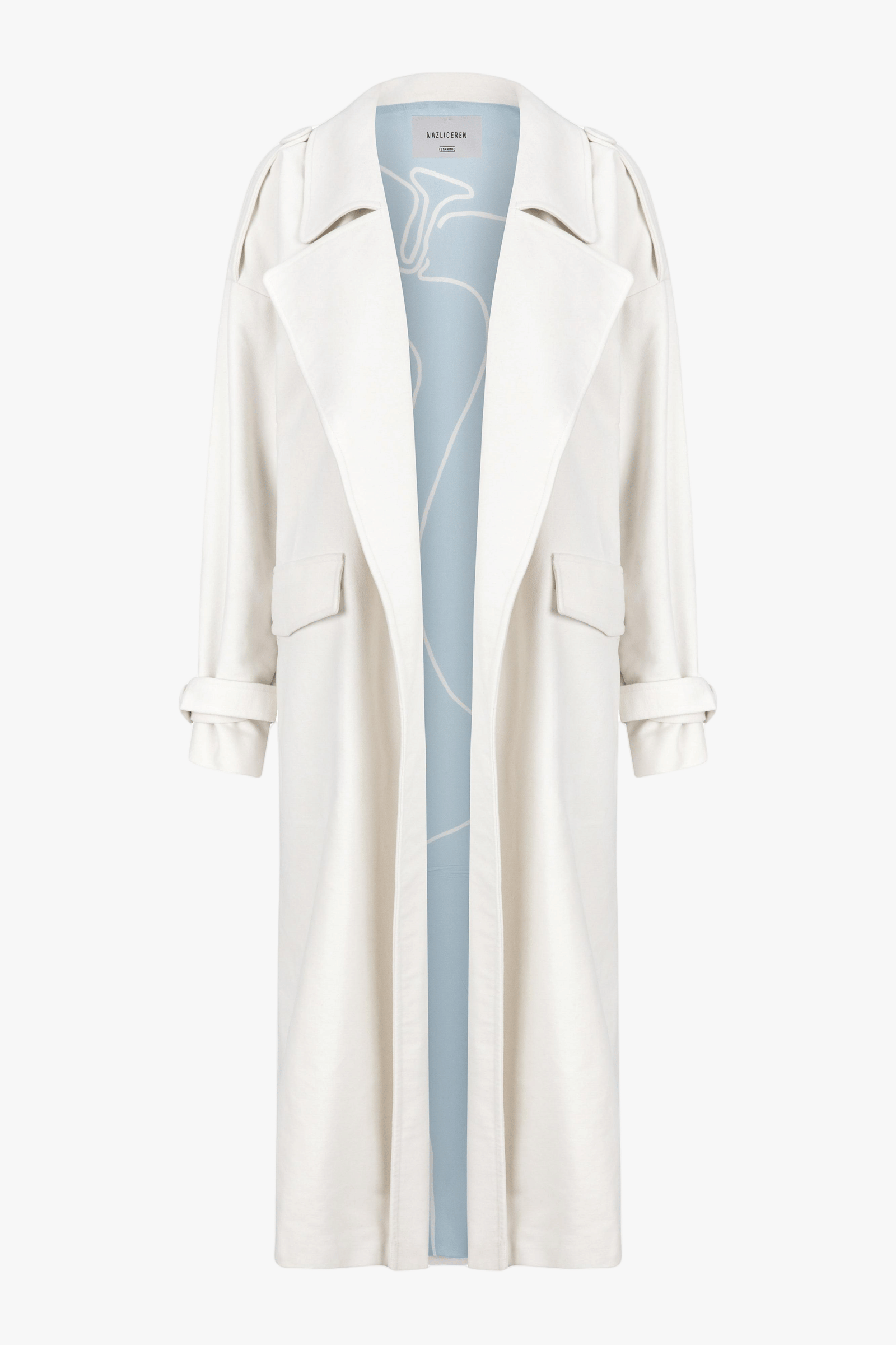 Laura Oversized Coat in Blanche in White made by Nazli Ceren