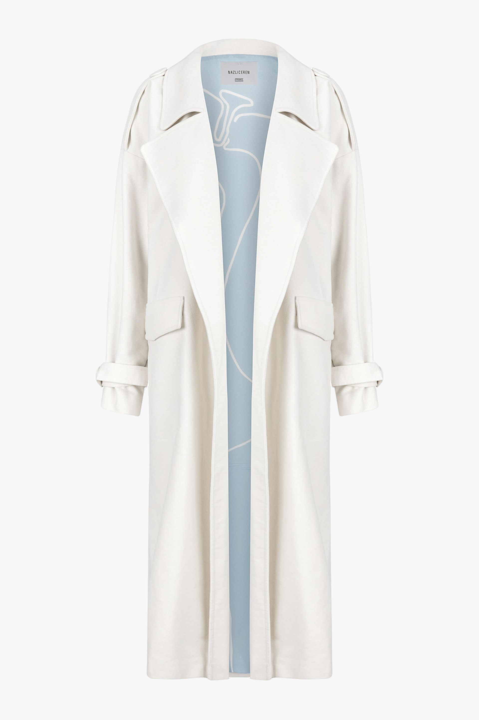 Laura Oversized Coat in Blanche in White made by Nazli Ceren