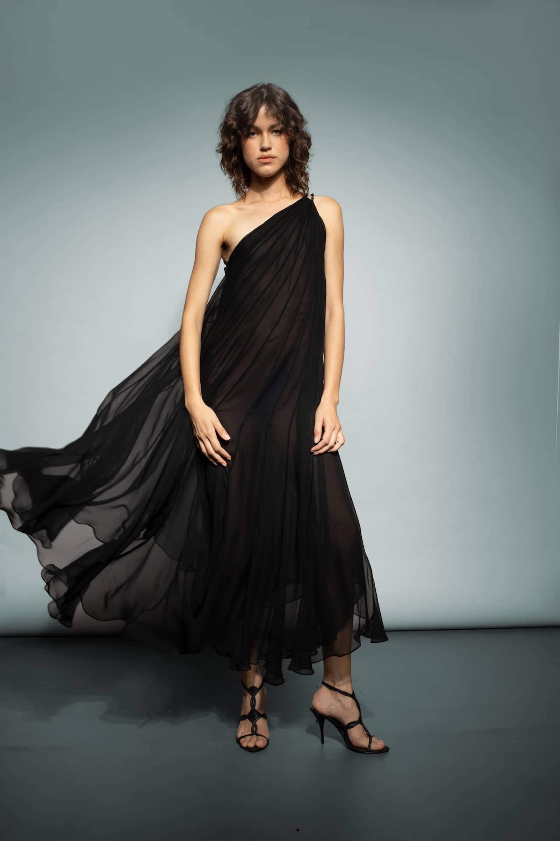 Jota One-Shoulder Dress - Black made by Francesca Miranda