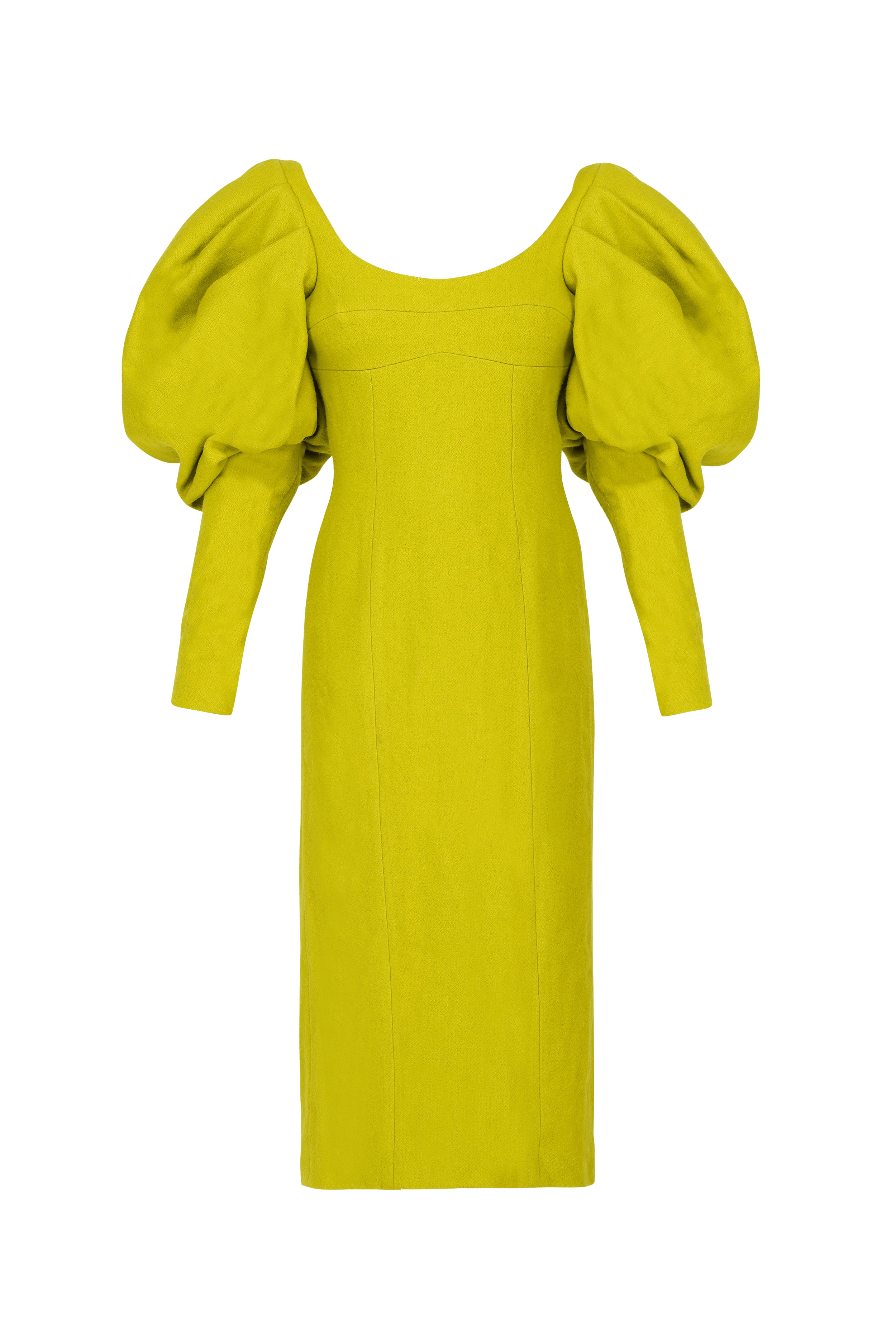 Wool Blend Puff Sleeve Dress made by Szabo Sihag