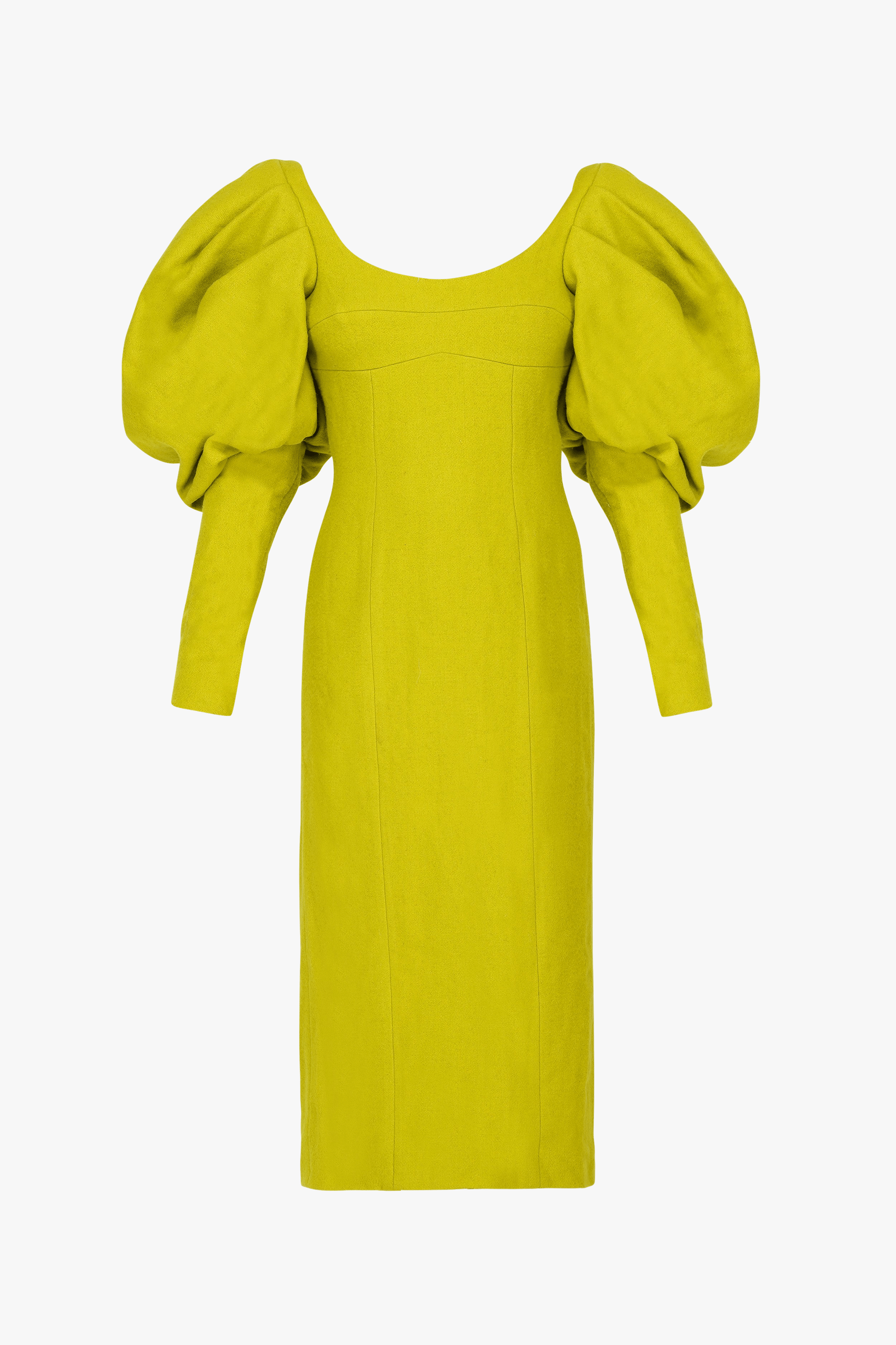 Wool Blend Puff Sleeve Dress made by Szabo Sihag