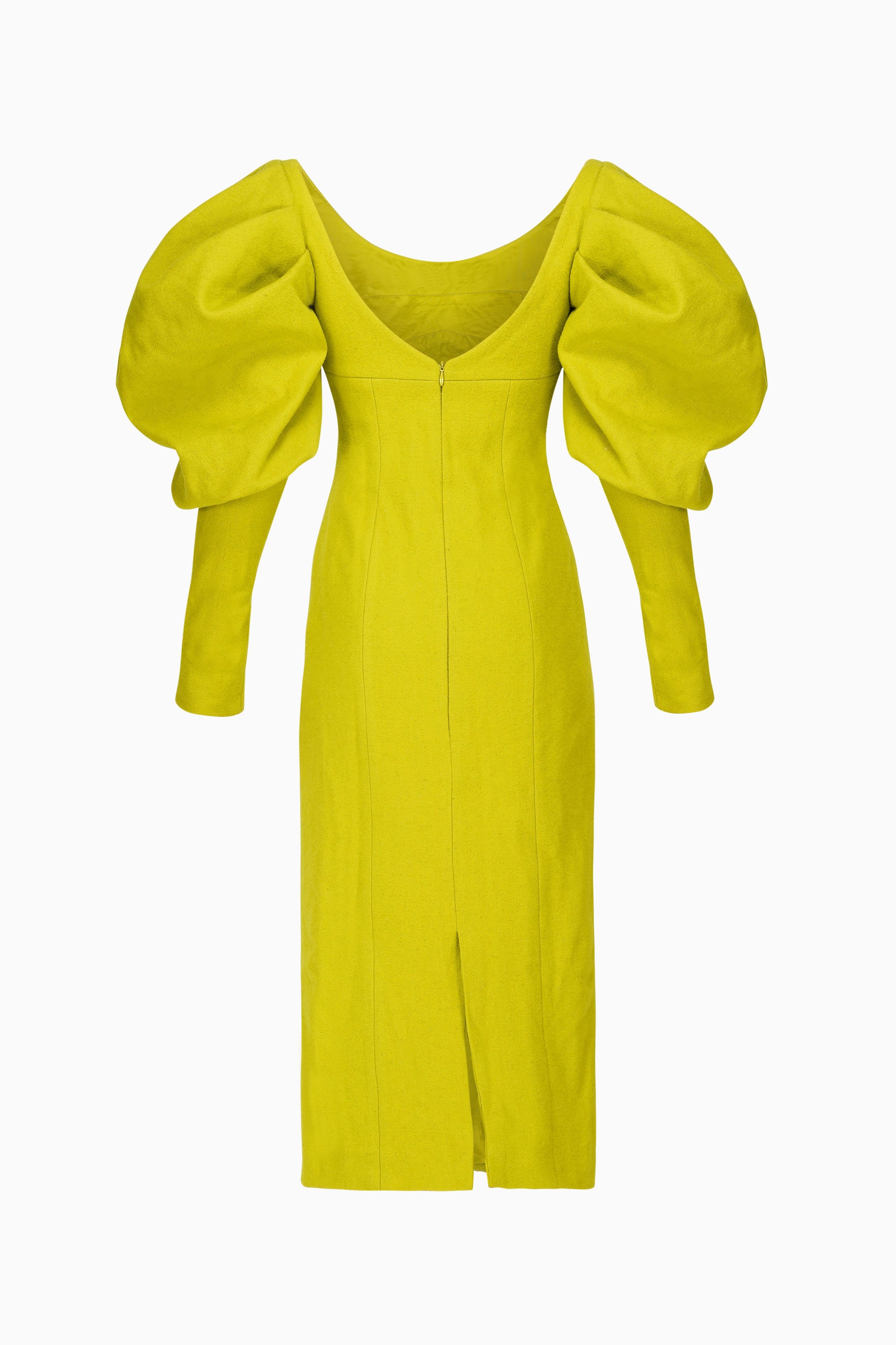 Wool Blend Puff Sleeve Dress made by Szabo Sihag