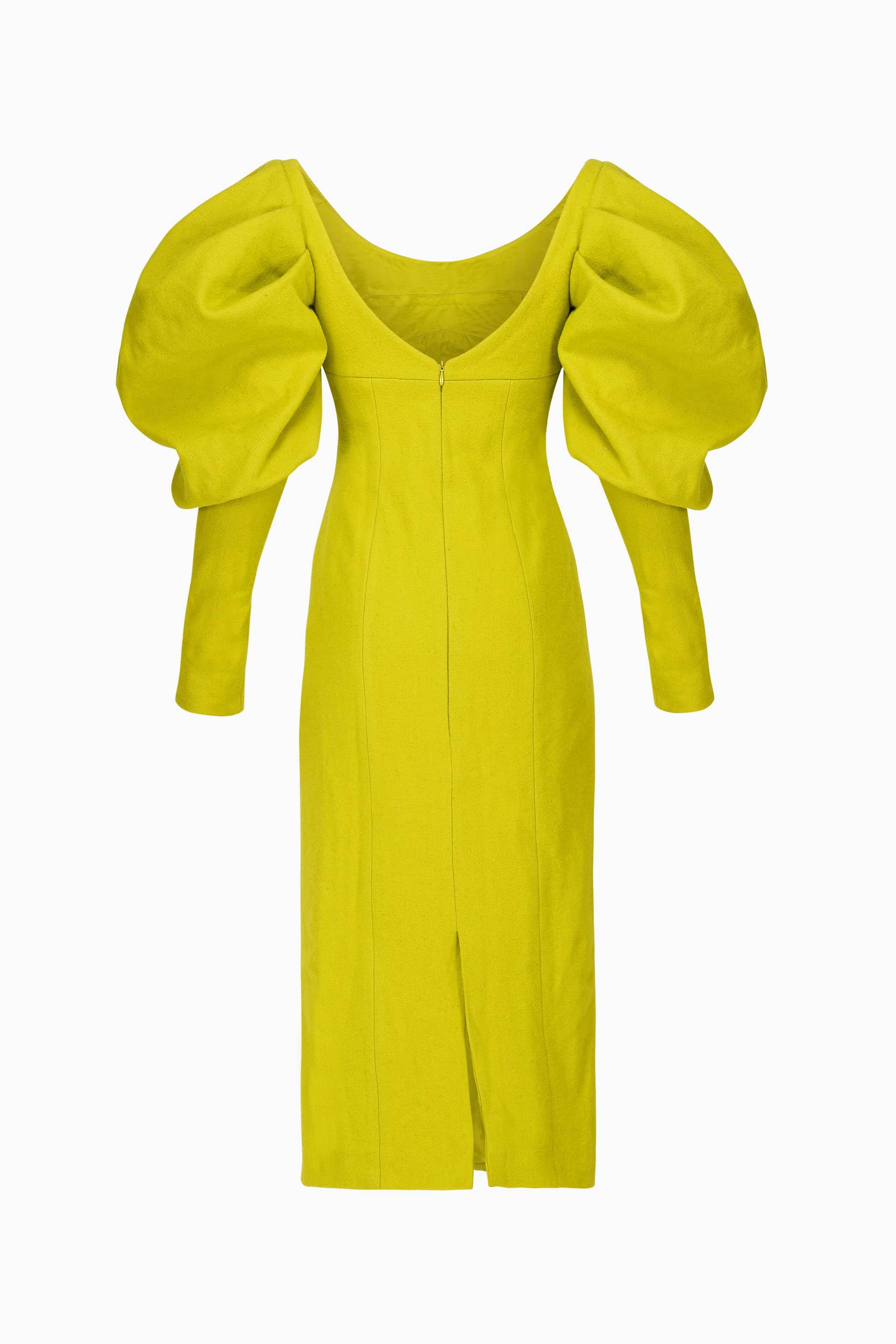 Wool Blend Puff Sleeve Dress made by Szabo Sihag