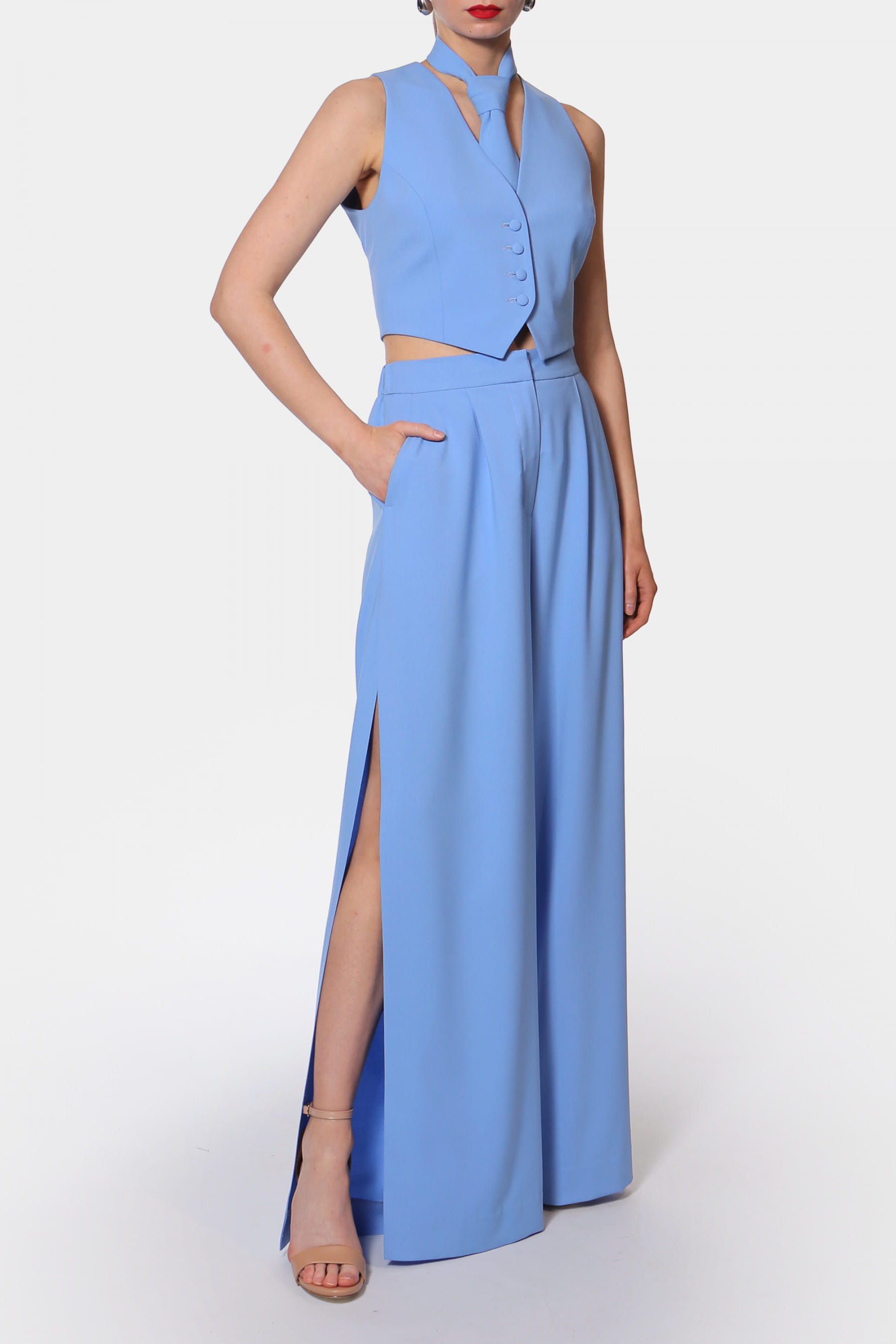 Pants Omena Blue made by HALEWSKI