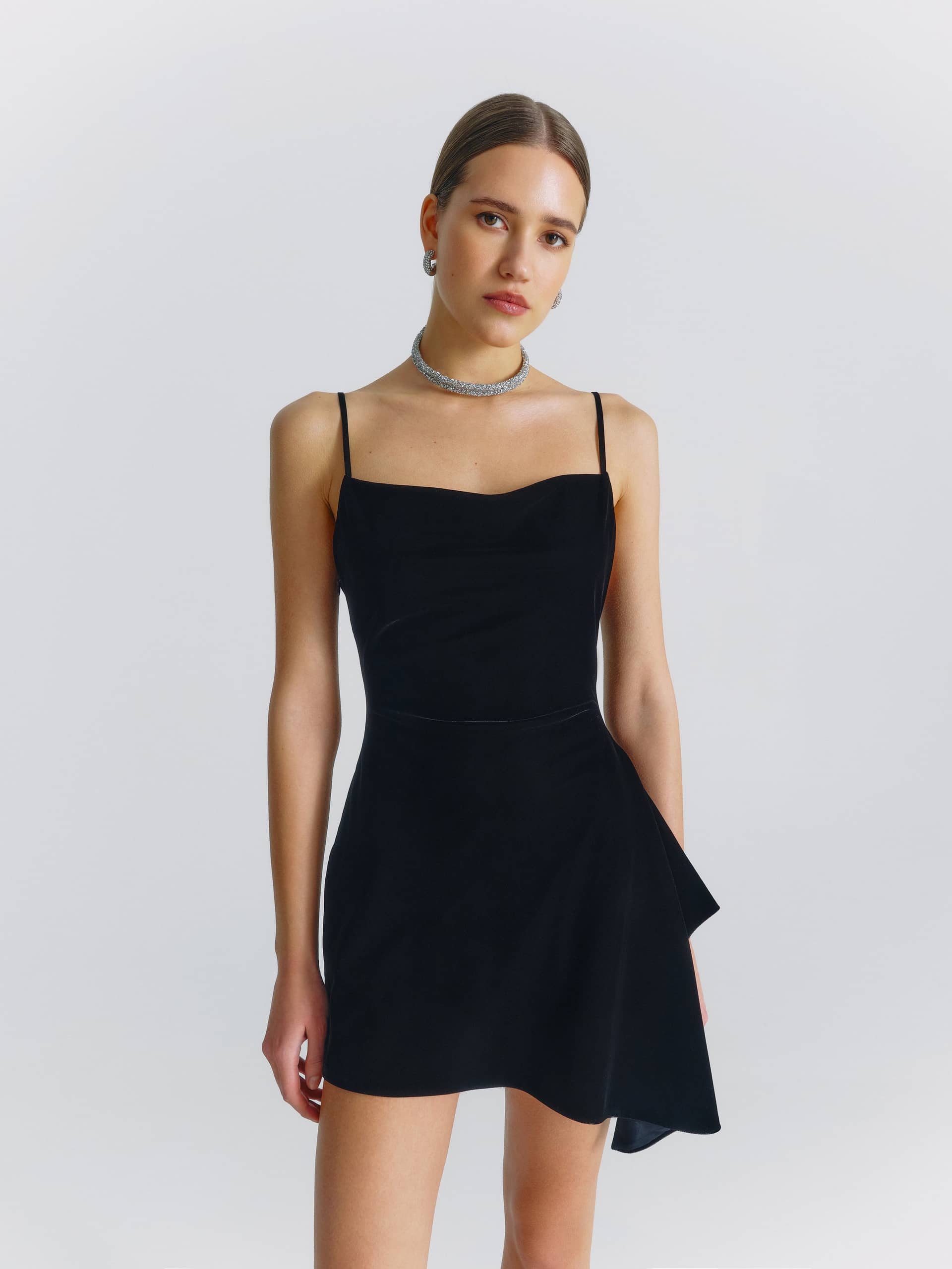 Asymmetrical Draped Mini Dress made by NDS The Label