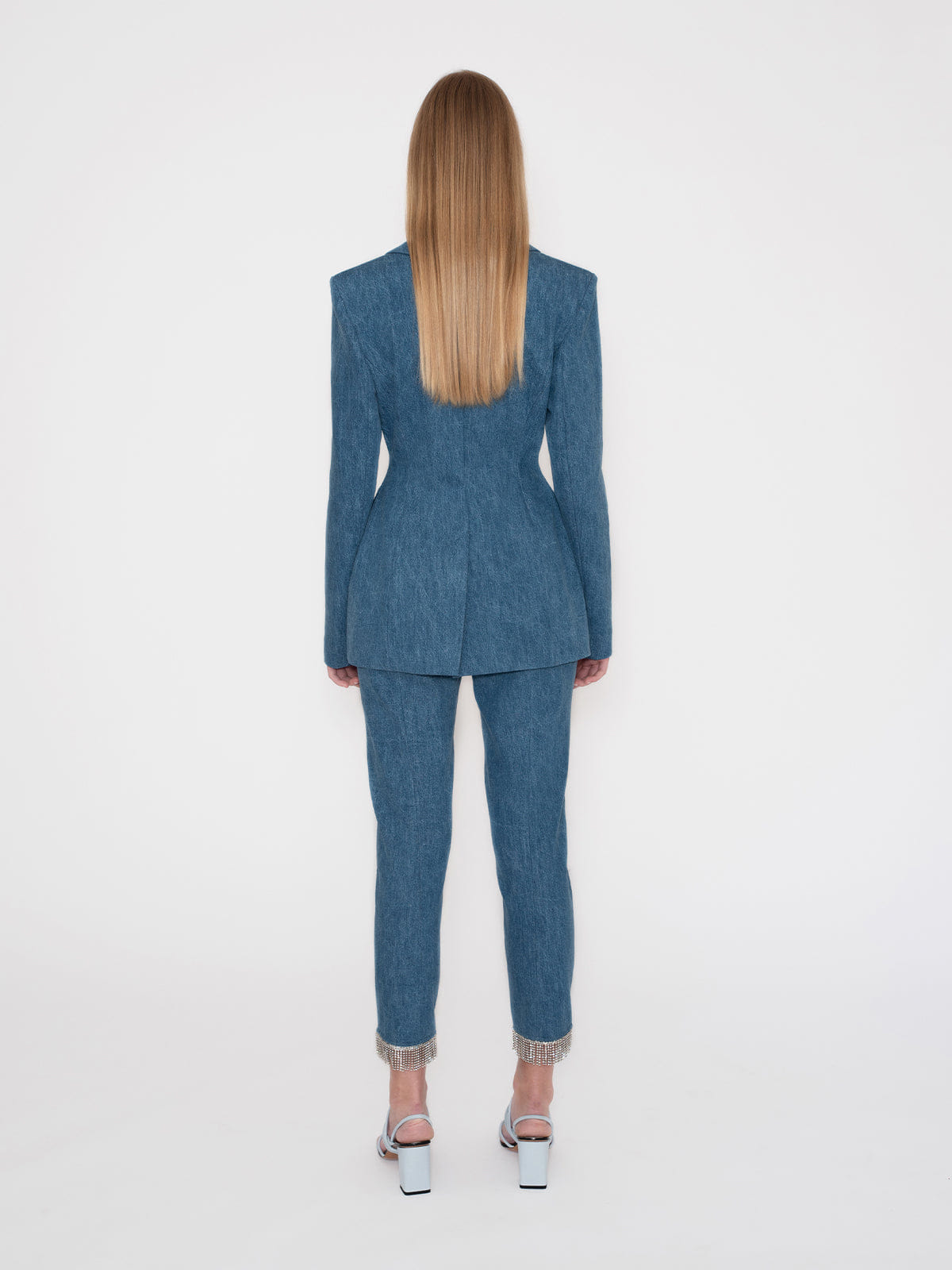 Fanny Denim Trousers in Blue made by AÉRYNE