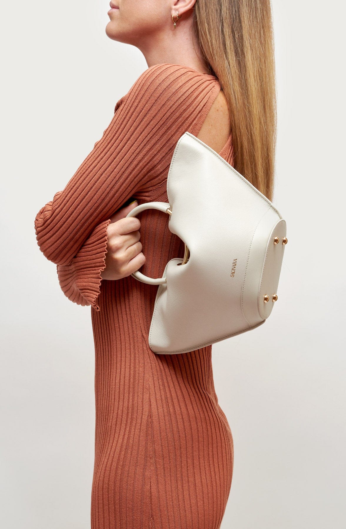 SAONARA MINI IVORY LEATHER BAG made by Saonara