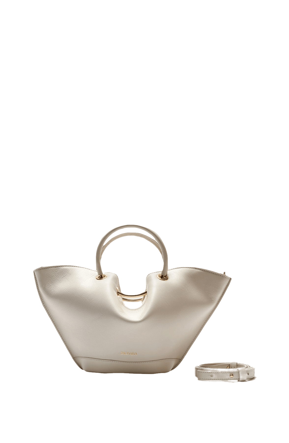 SAONARA MINI IVORY LEATHER BAG made by Saonara