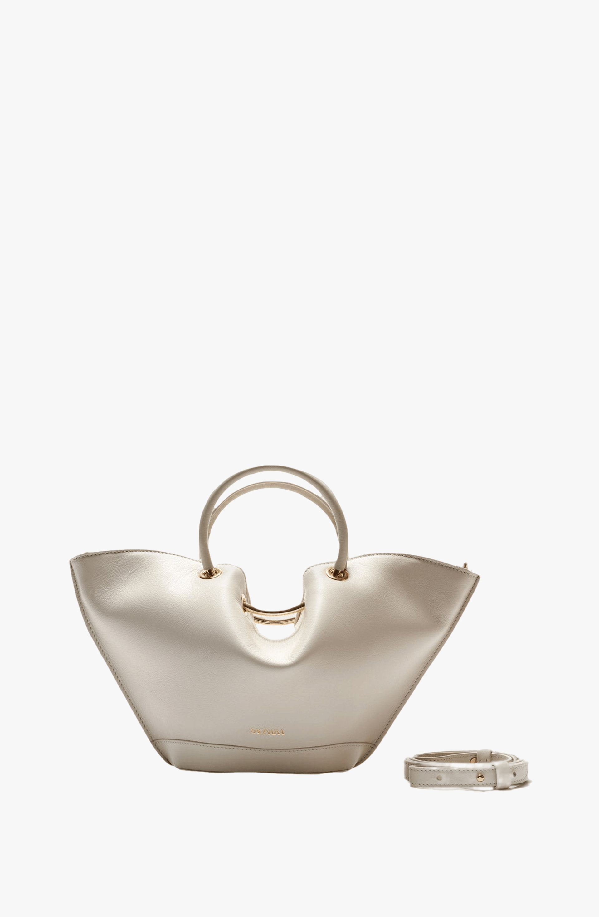 SAONARA MINI IVORY LEATHER BAG made by Saonara