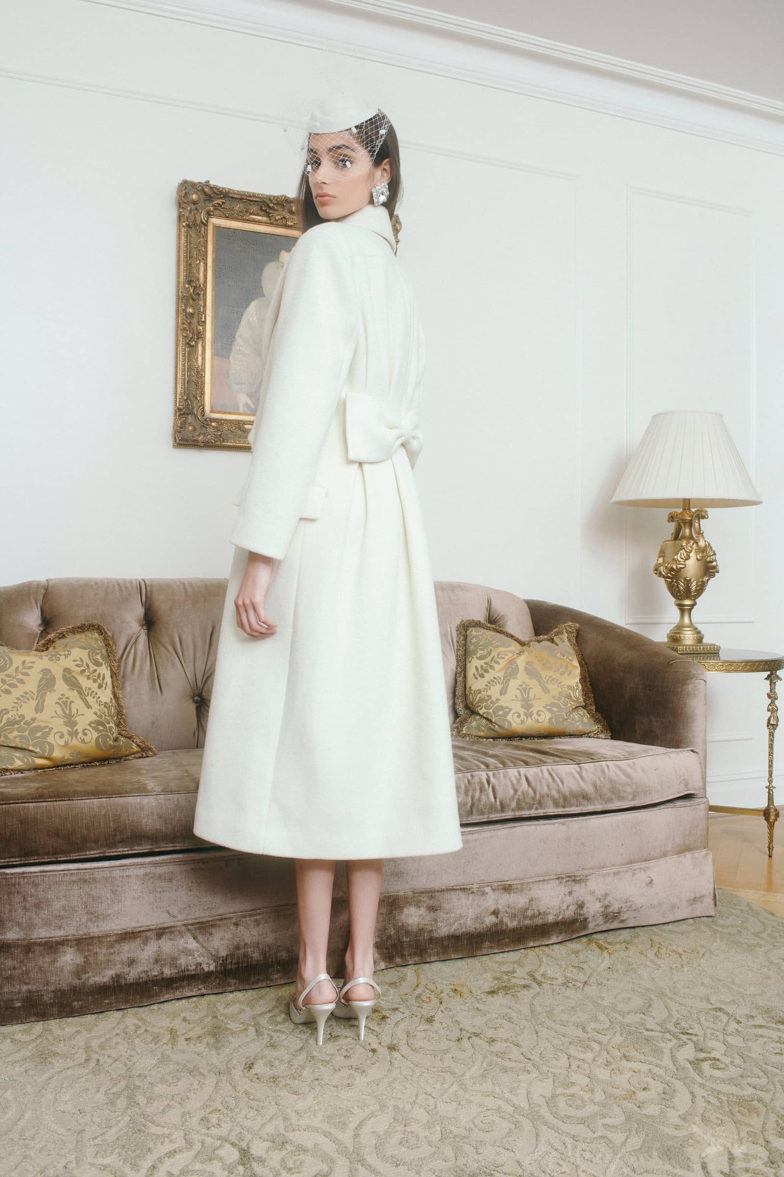 Gabriella Coat in White made by Nana Jacqueline