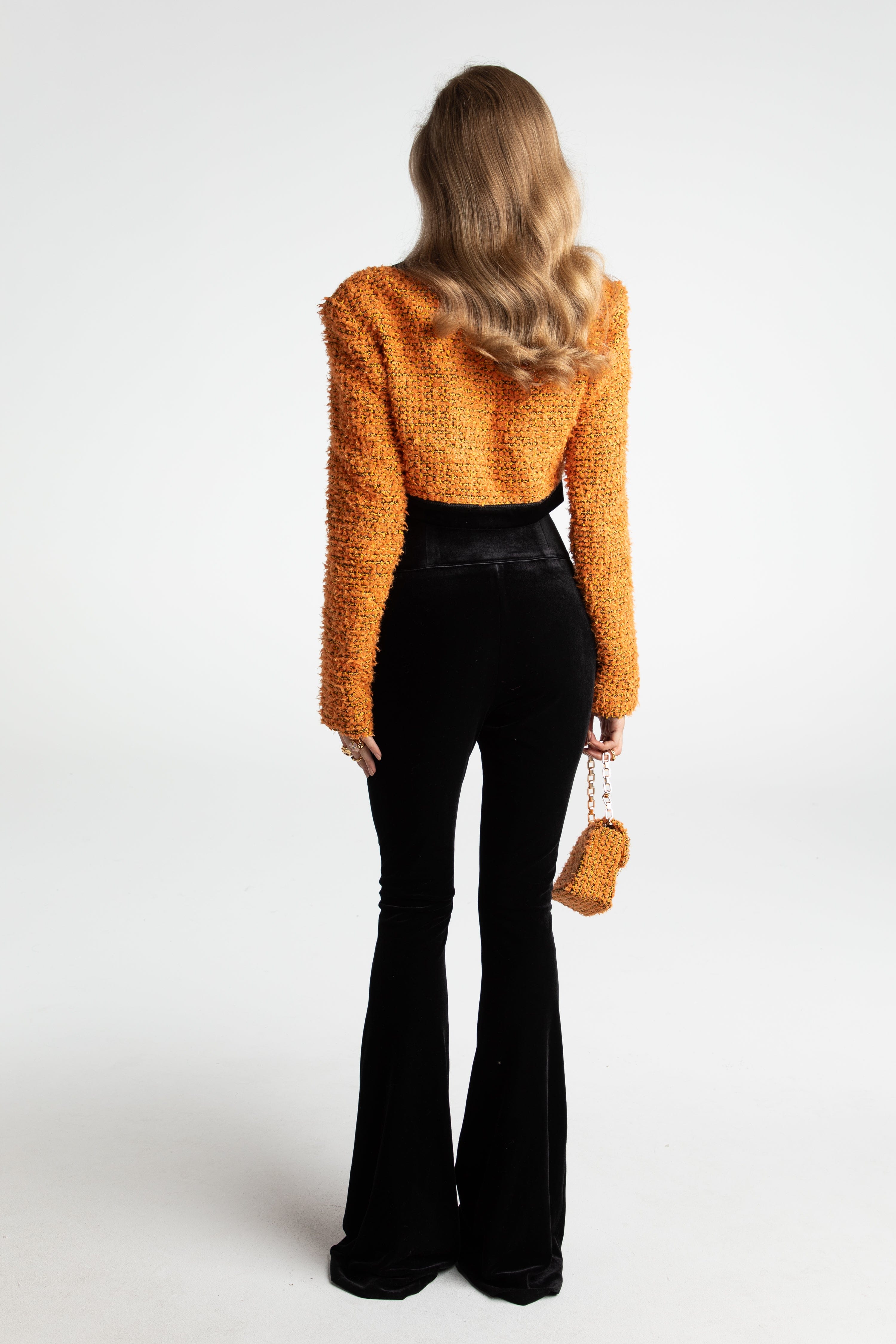 Miranda Crop Jacket (Yellow) in Orange made by Nana Jacqueline