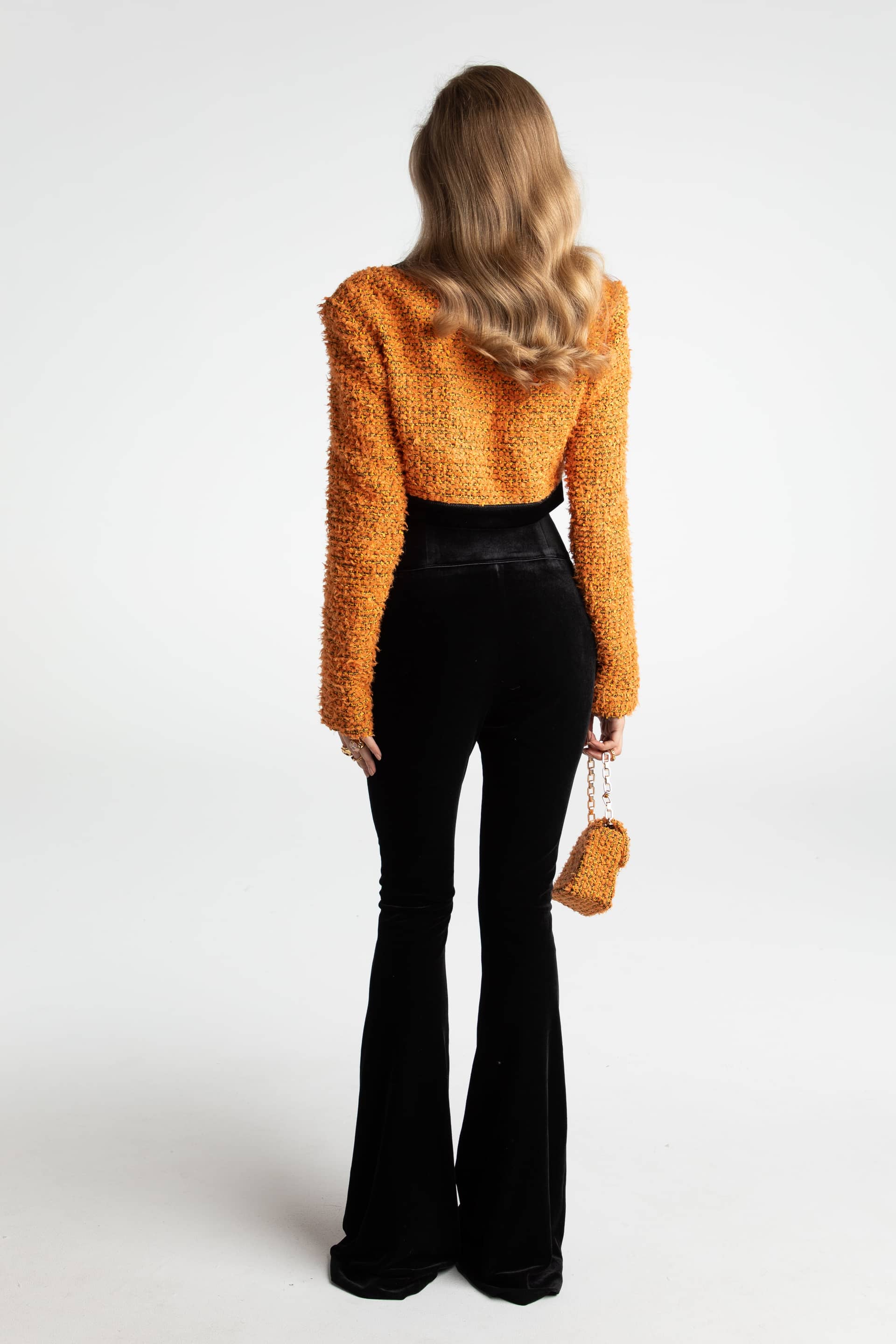 Miranda Crop Jacket (Yellow) in Orange made by Nana Jacqueline