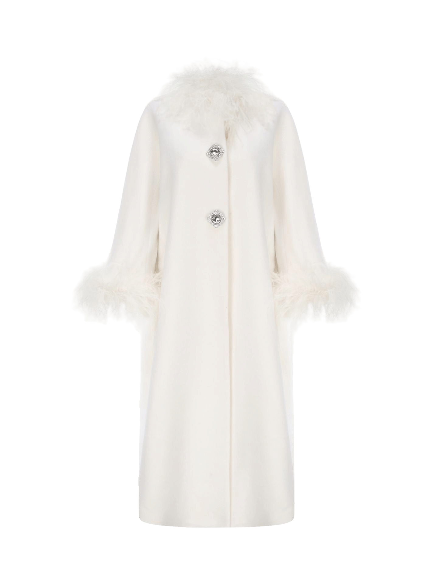 Nina Feather Coat (White) made by Nana Jacqueline
