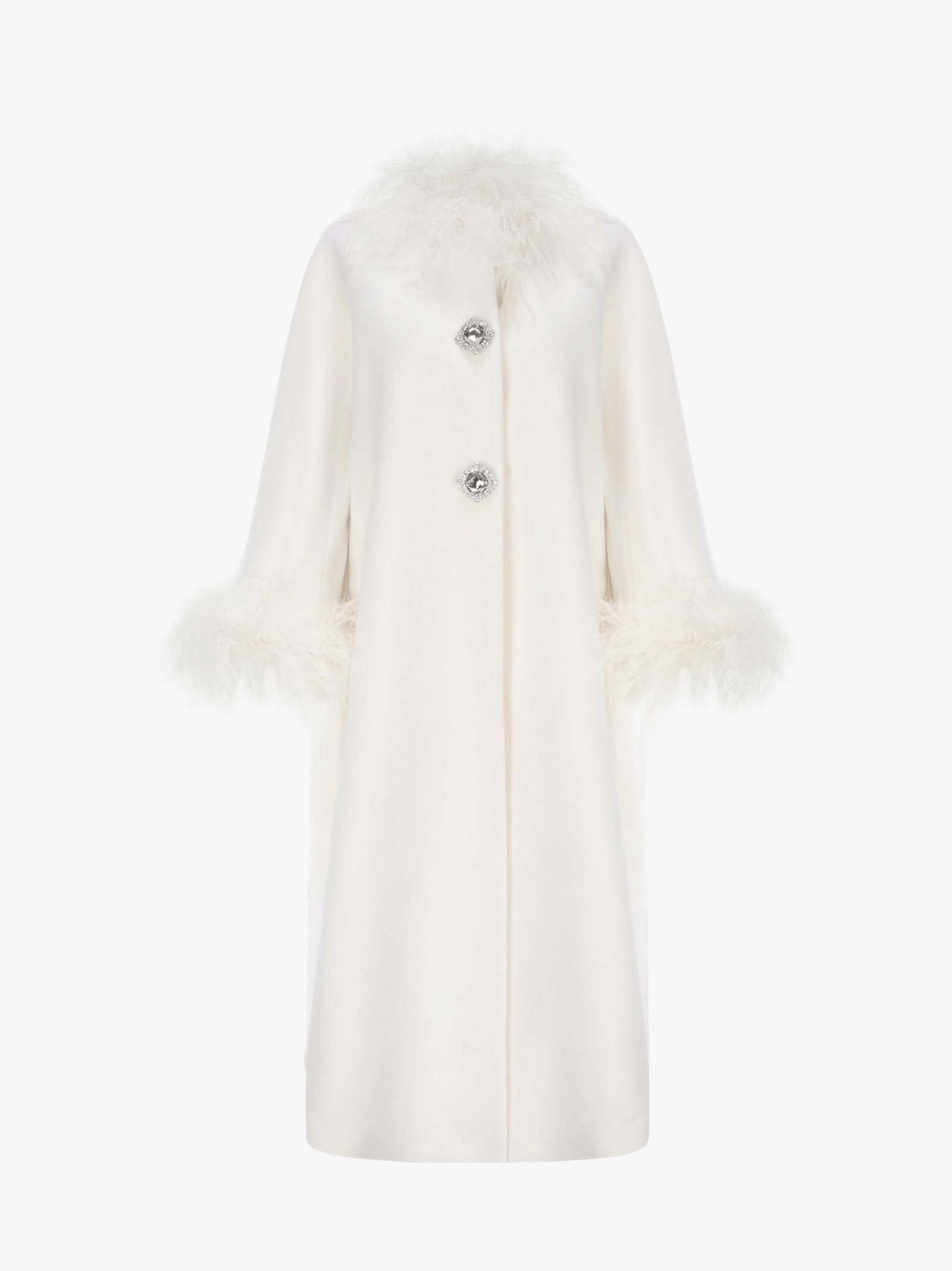 Nina Feather Coat (White) made by Nana Jacqueline
