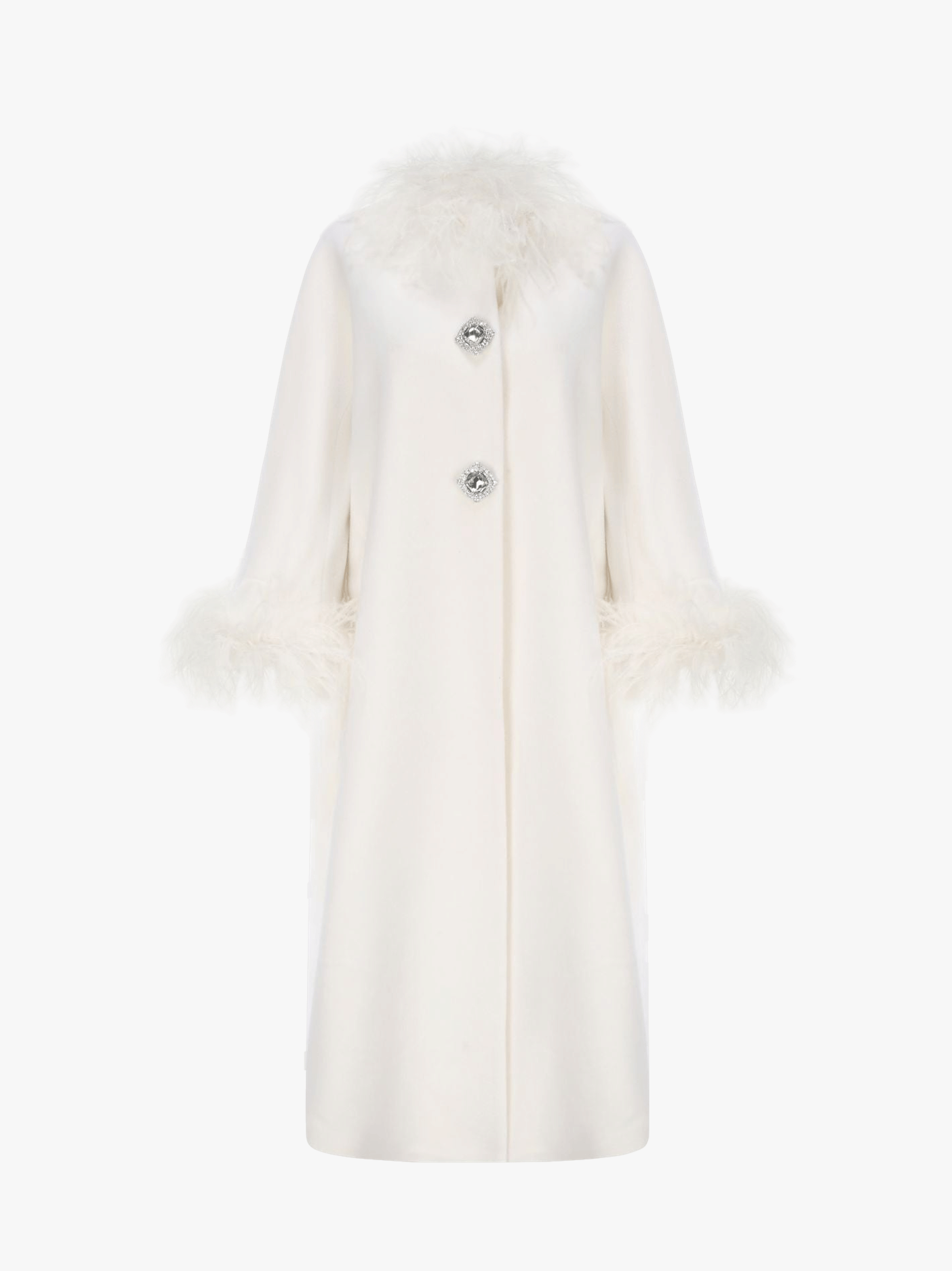 Nina Feather Coat (White) made by Nana Jacqueline
