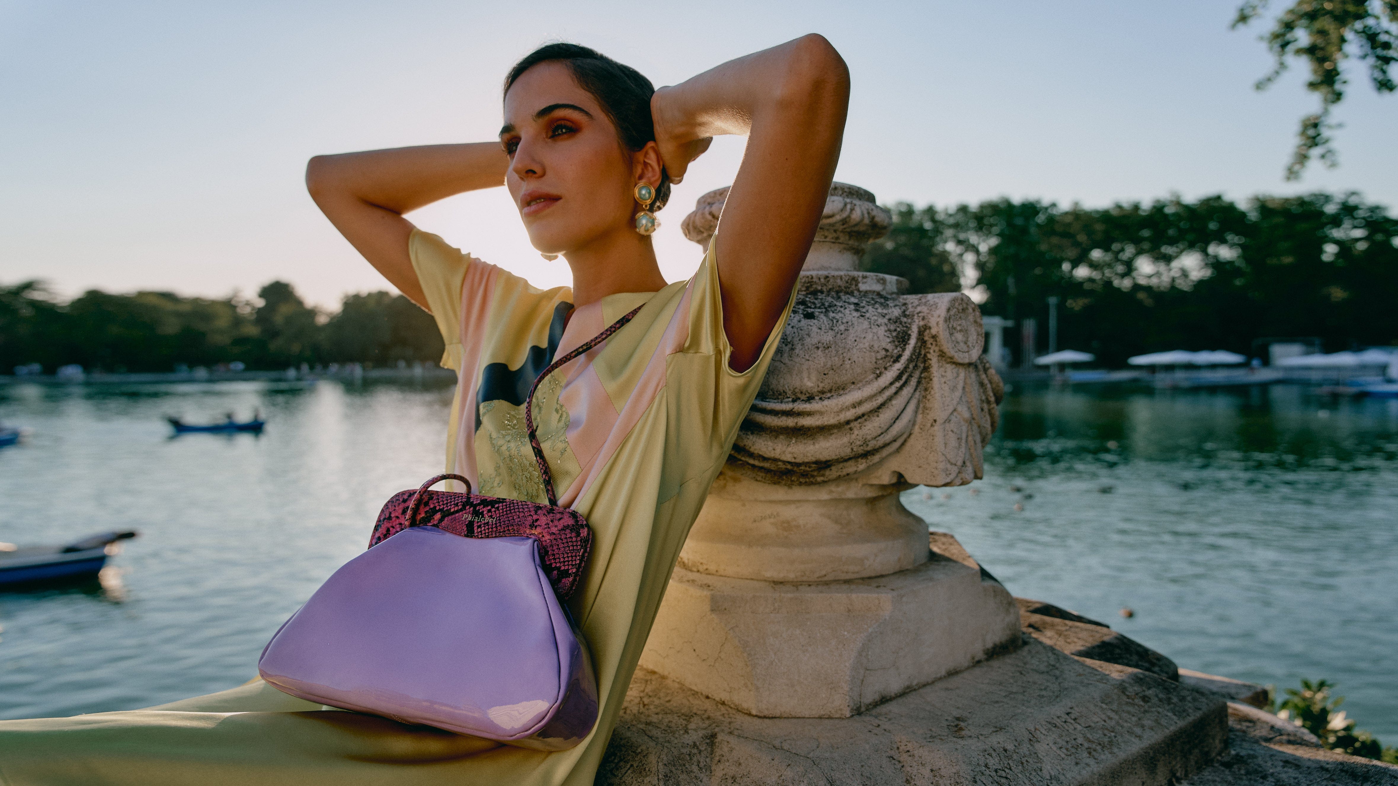 Constanza mauve patent leather made by Phialebel