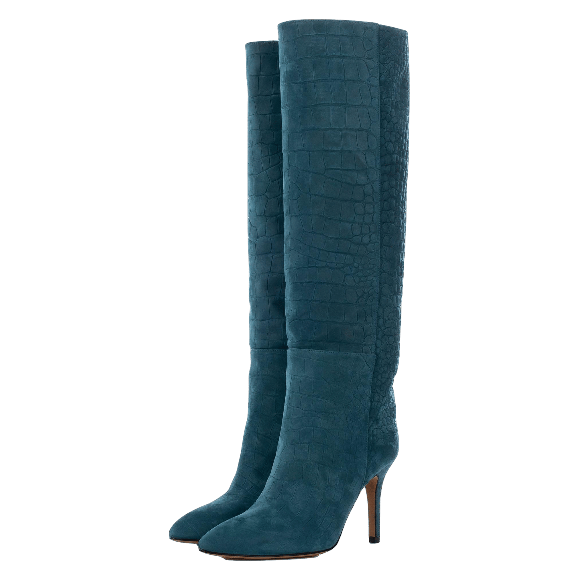 AURA DARK MARE MOCK CROC TALL BOOTS made by Toral