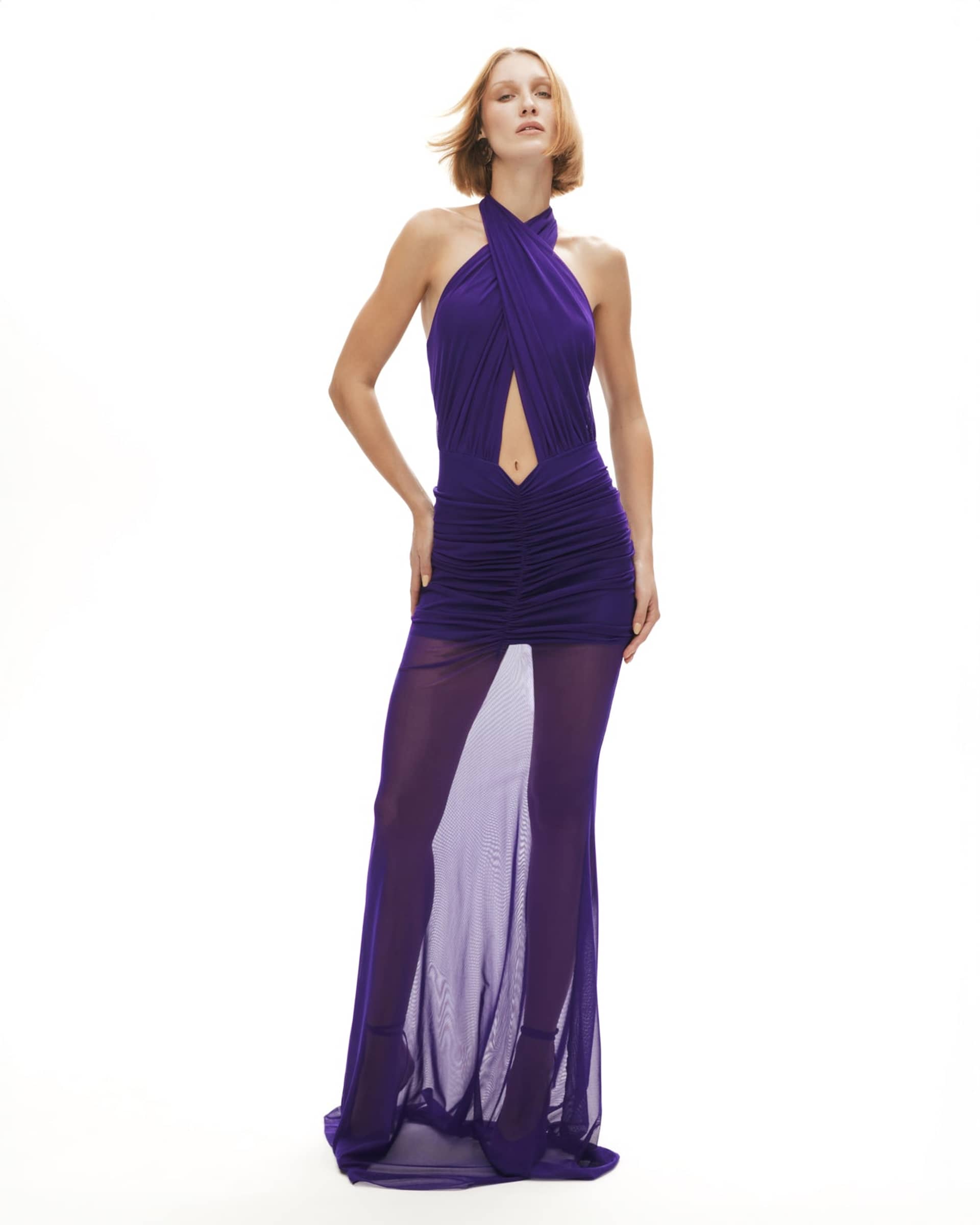 Forbidden Fruit Dress In Purple made by Khela