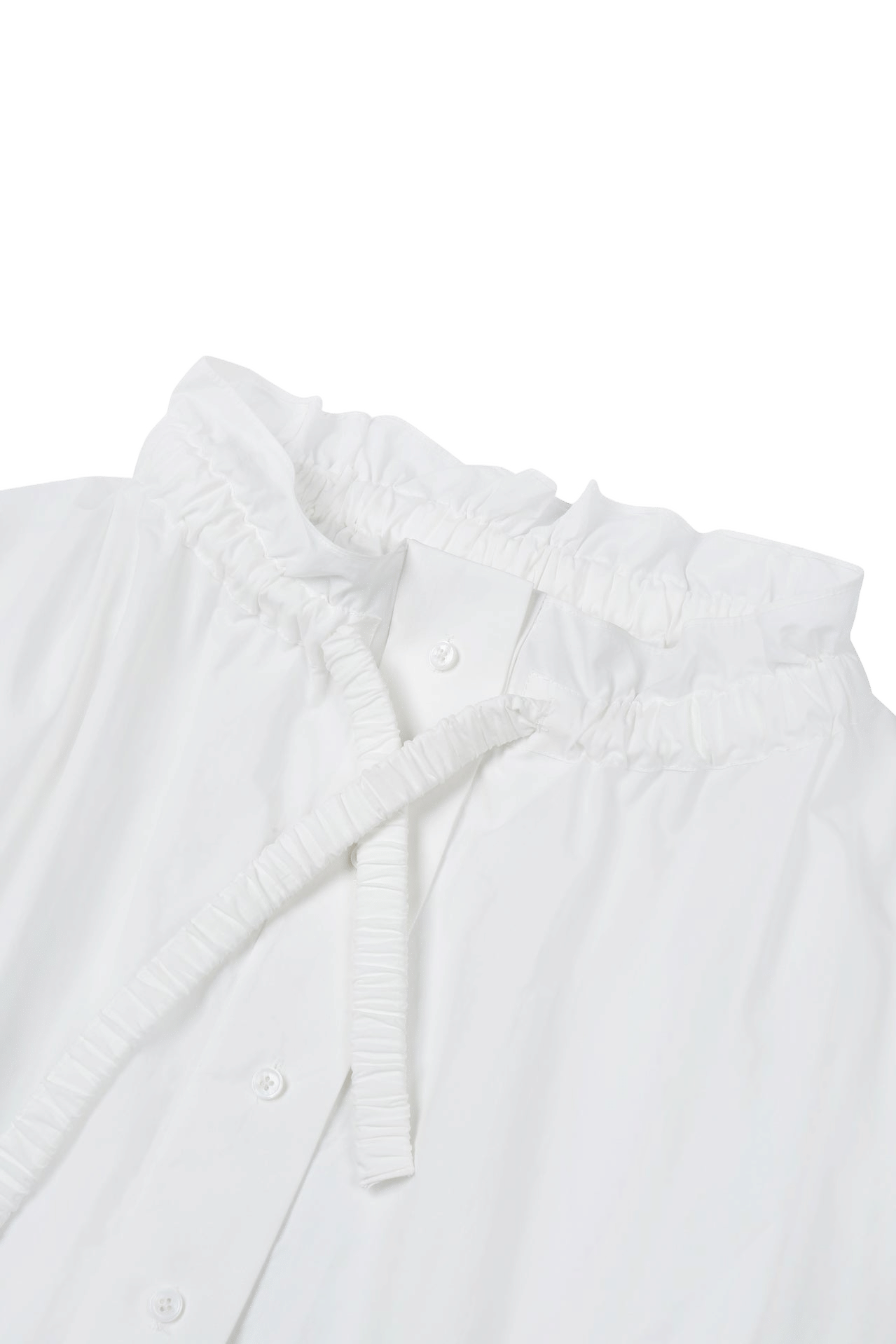 RUCHED COLLAR LONG SHIRT made by YIBRI