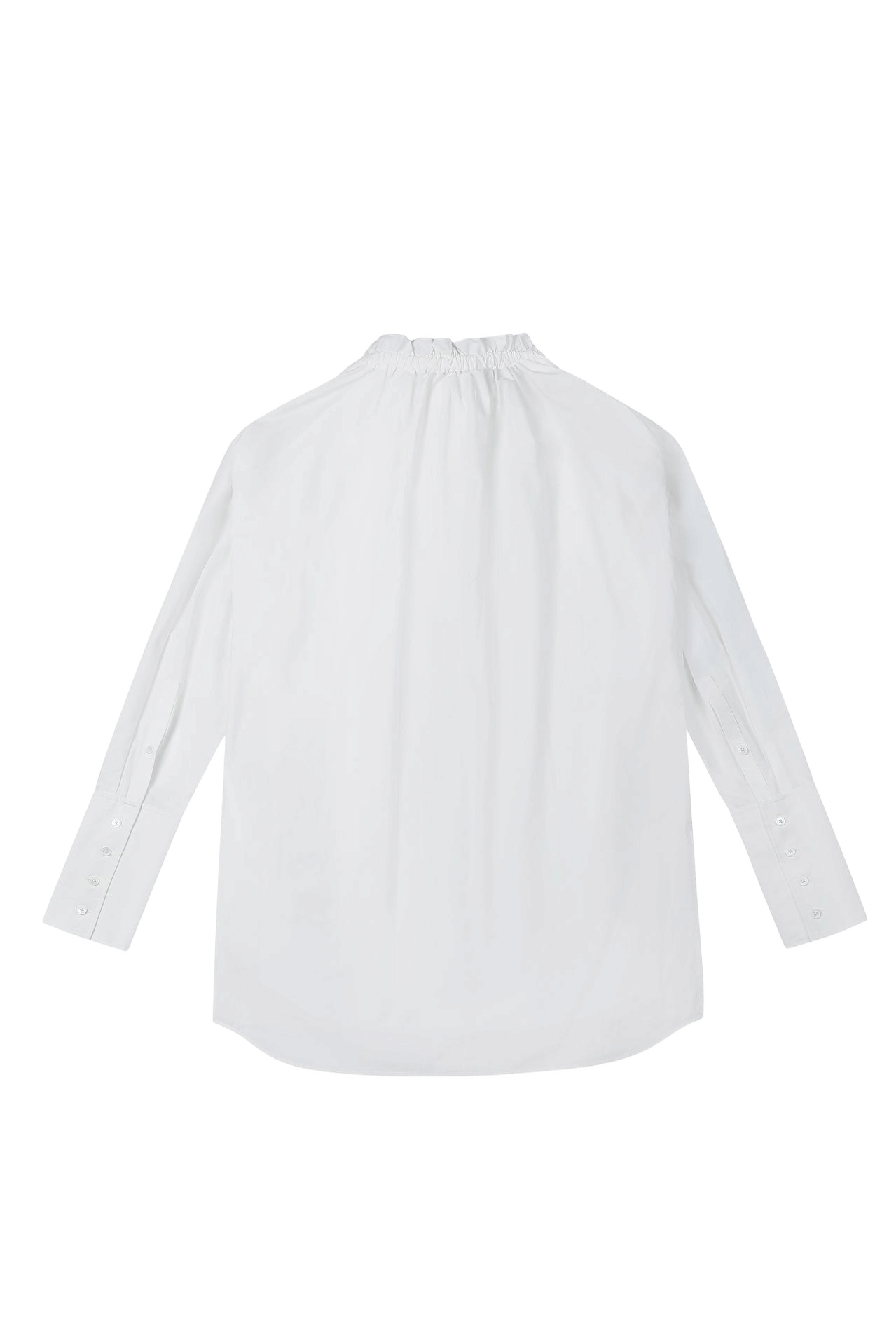 RUCHED COLLAR LONG SHIRT made by YIBRI