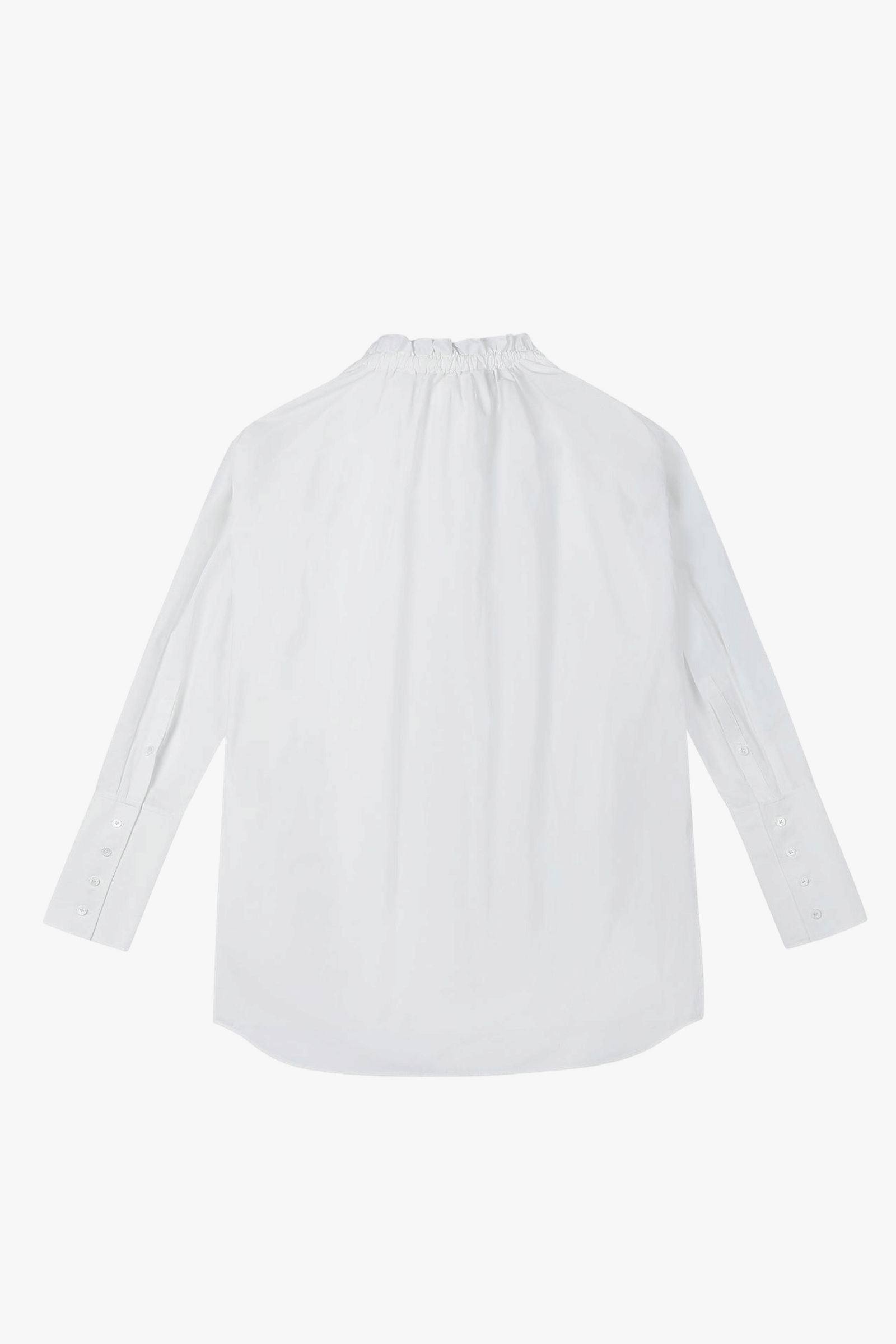 RUCHED COLLAR LONG SHIRT made by YIBRI