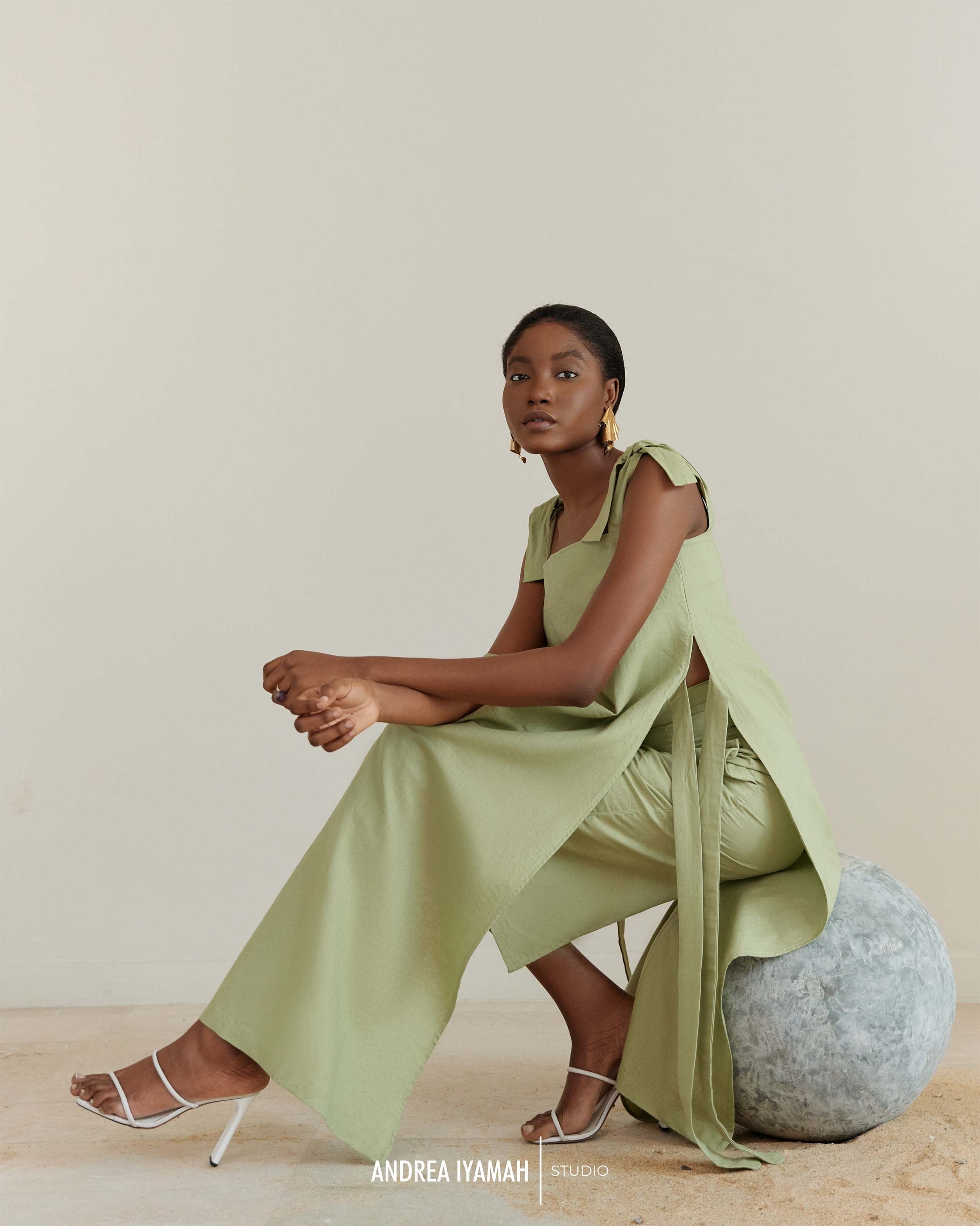 AFO WASABI MIDI SKIRT made by Andrea Iyamah