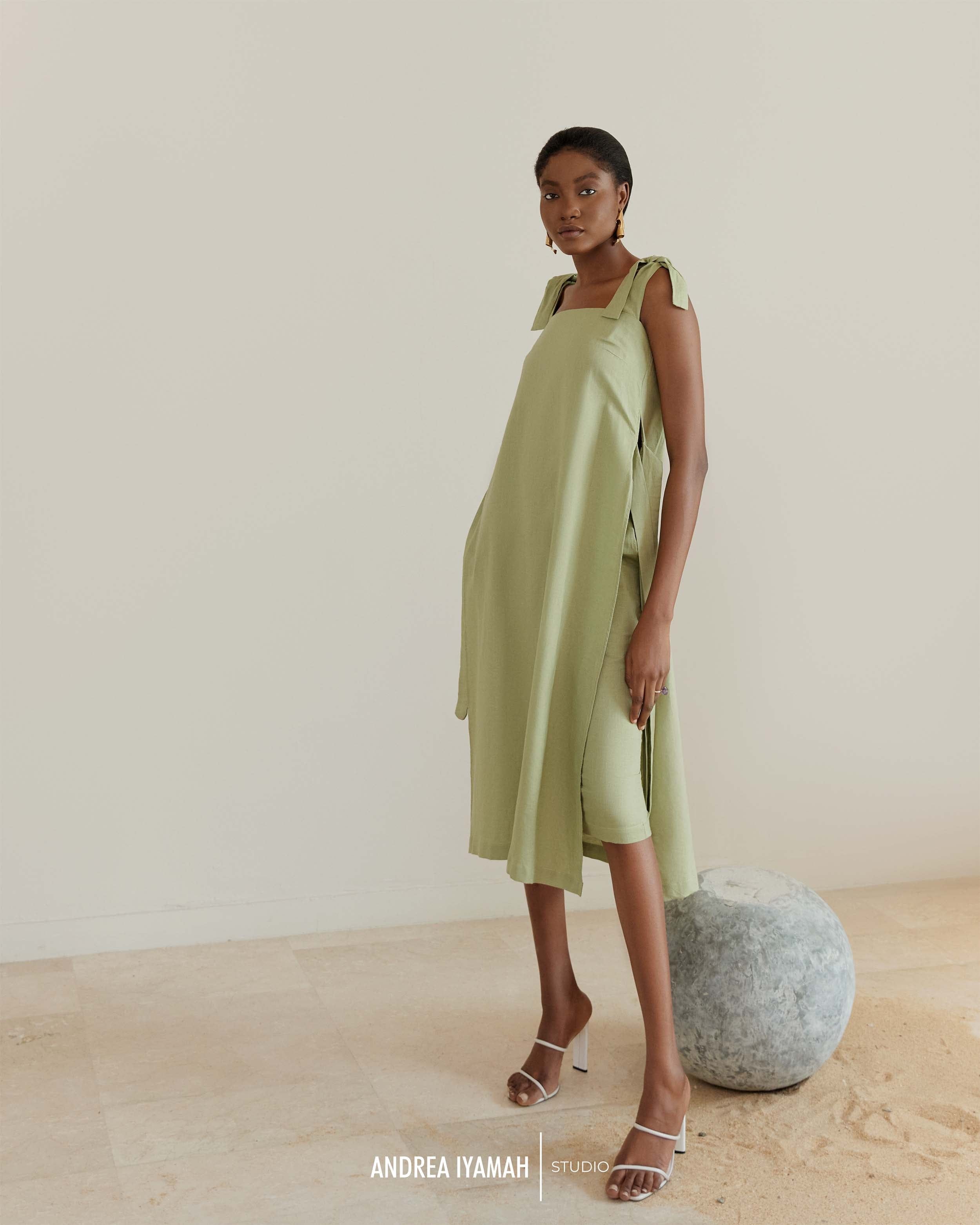 AFO WASABI MIDI SKIRT made by Andrea Iyamah