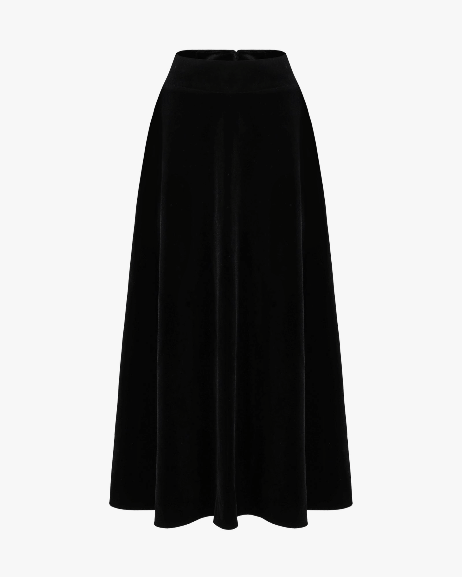 Blaire Velvet Maxi Skirt (Black) made by Nana Jacqueline