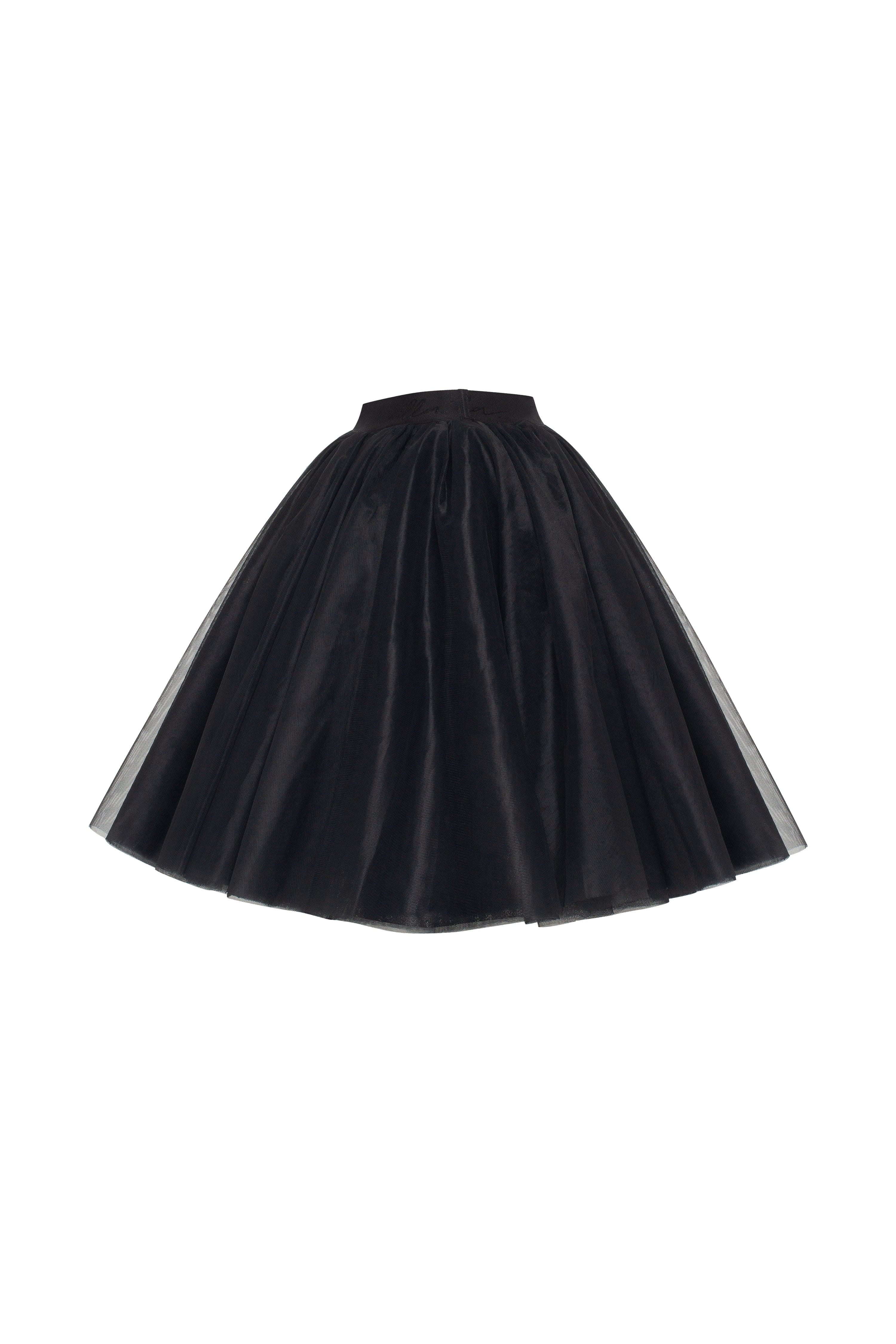 Gathered organza mini skirt in black, Xo Xo made by Milla