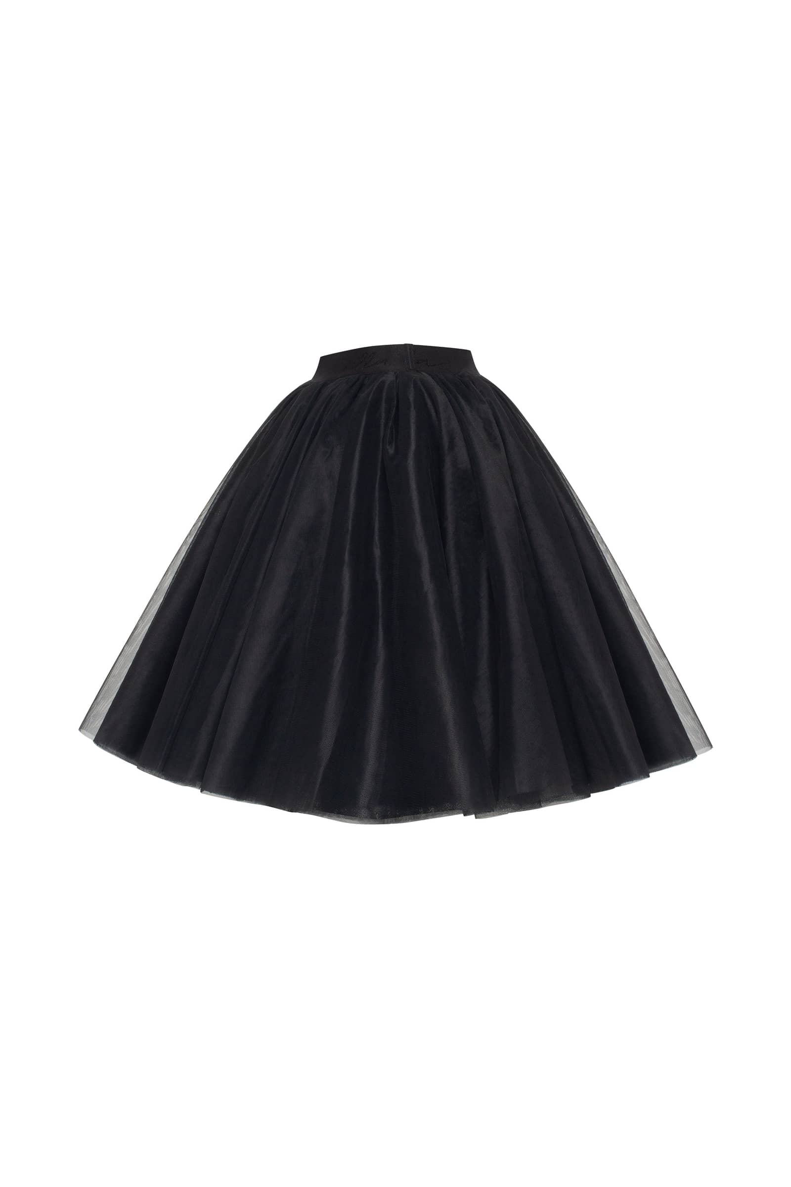 Gathered organza mini skirt in black, Xo Xo made by Milla