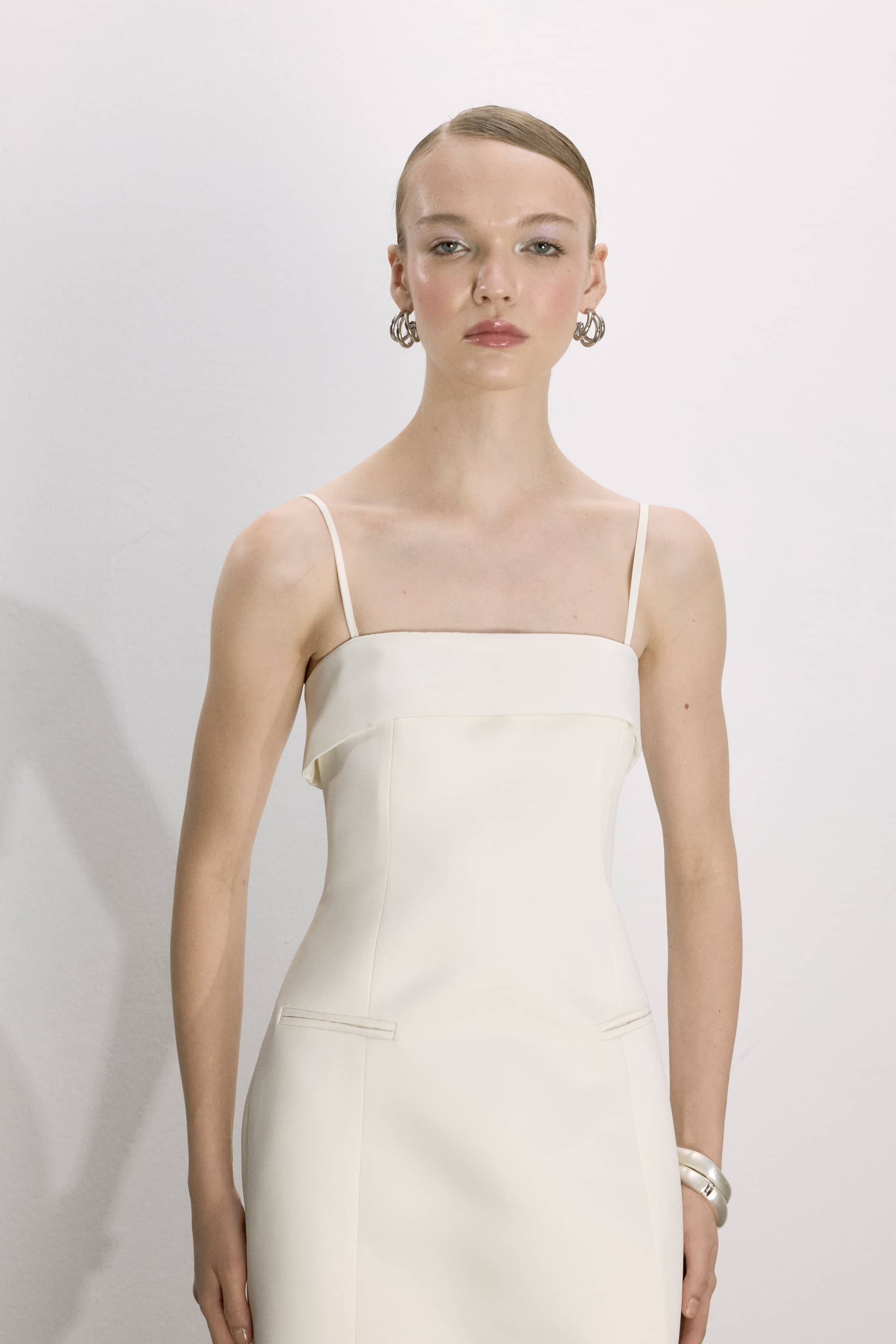 Gaia Long Dress In Vanilla Ice made by Nazli Ceren