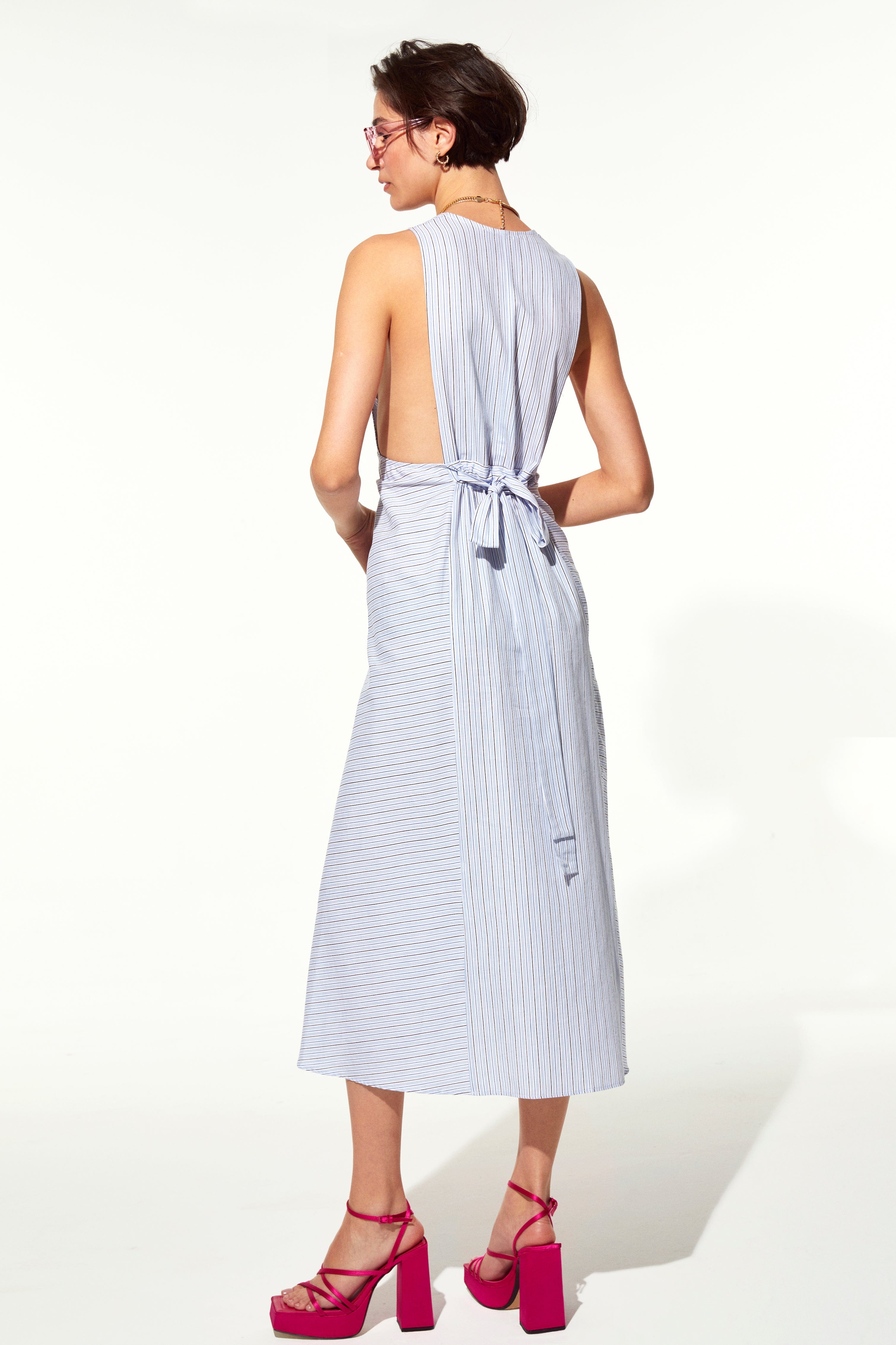 Jain Tie Back Dress in Cotton made by Nazli Ceren