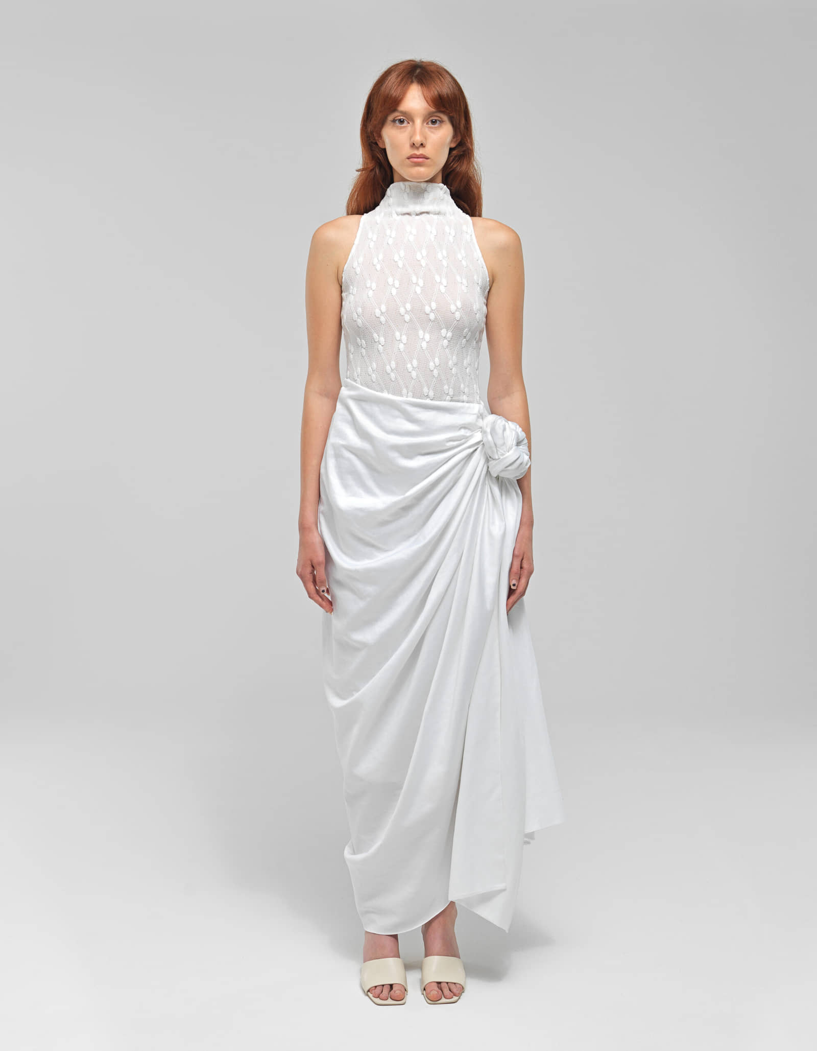 LUELLA White Knit Halter Top made by MAET