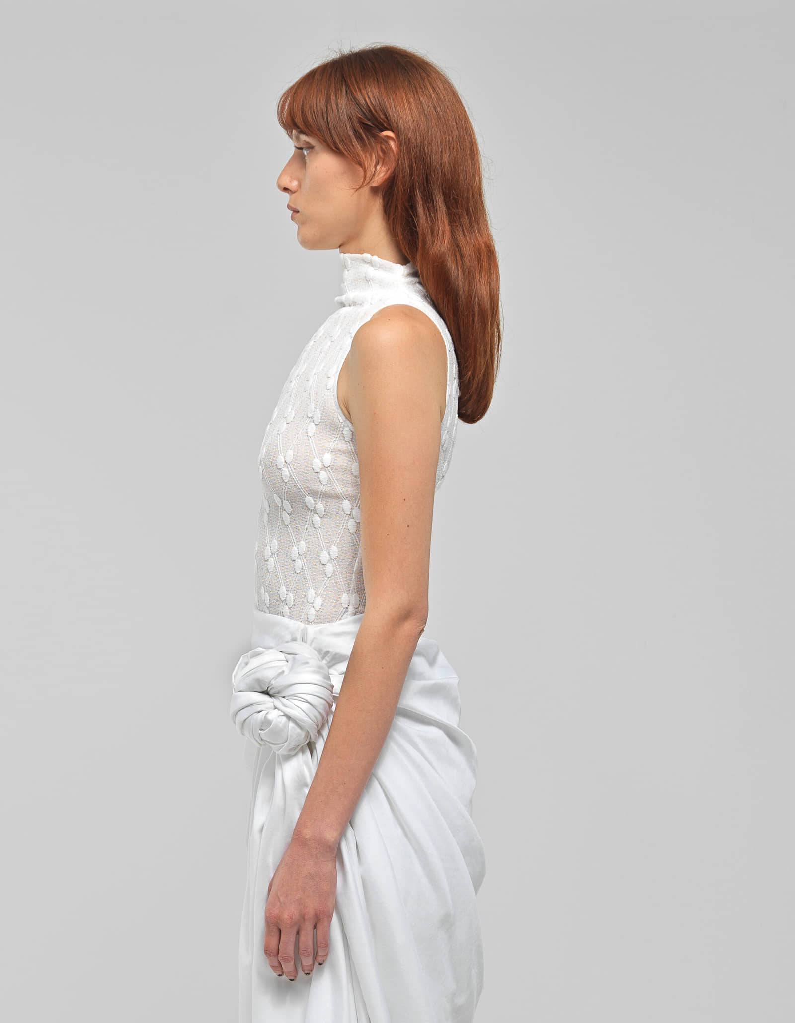 LUELLA White Knit Halter Top made by MAET