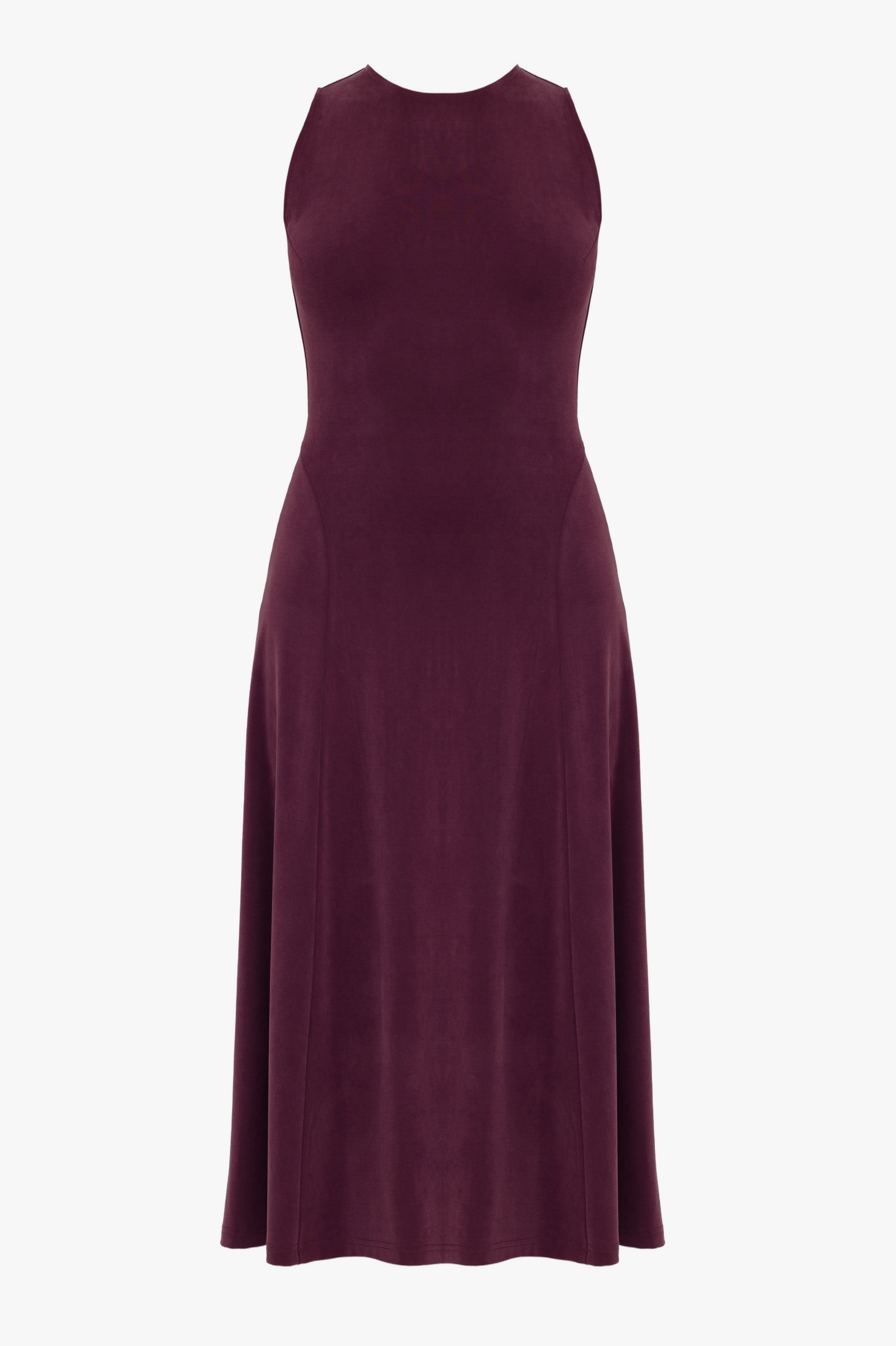 SEBA Grape Purple Cozy Knit Midi Dress With Flared Skirt made by UNDRESS