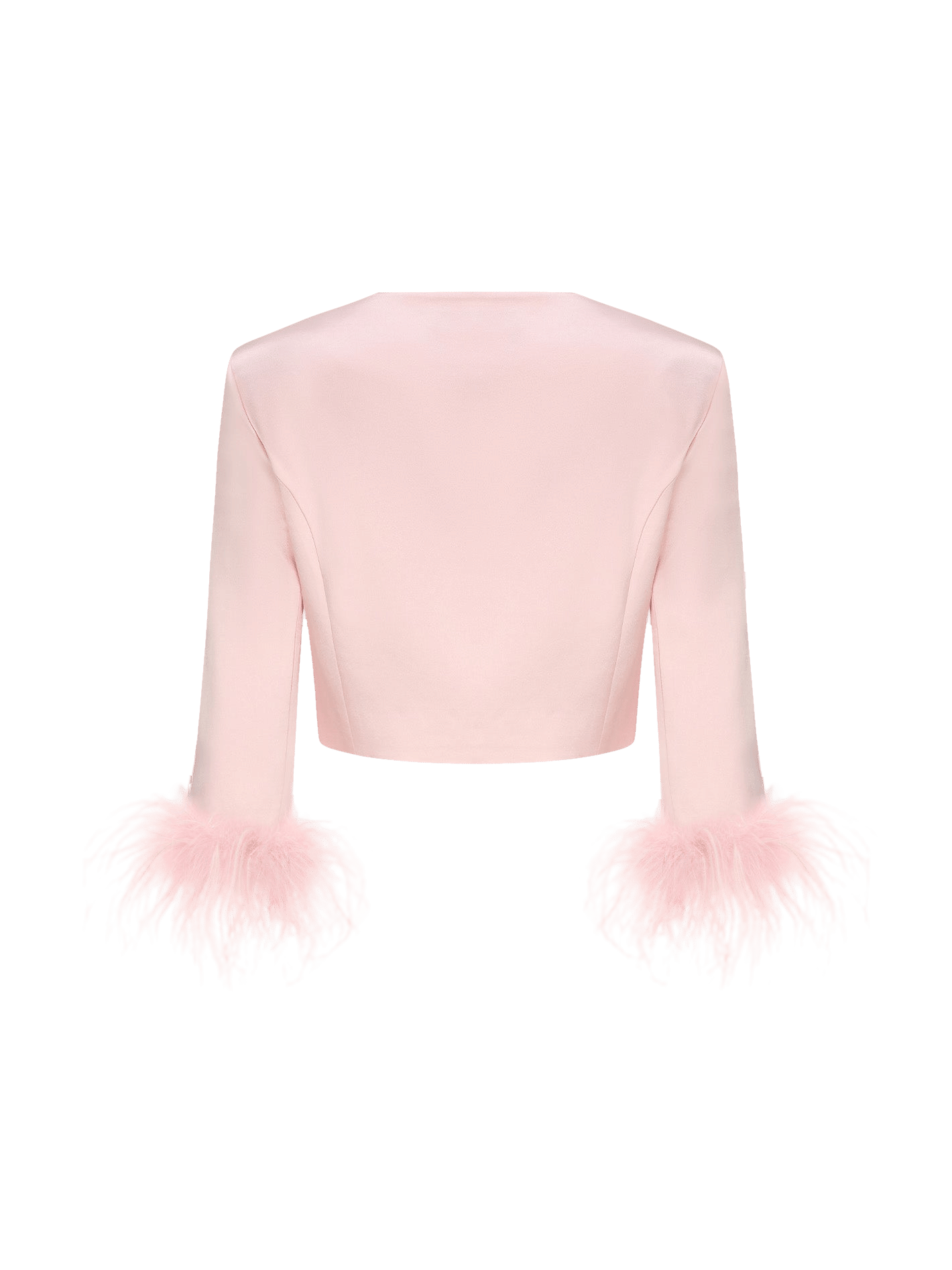 Ambre Satin Feather Top (Pink) made by Nana Jacqueline