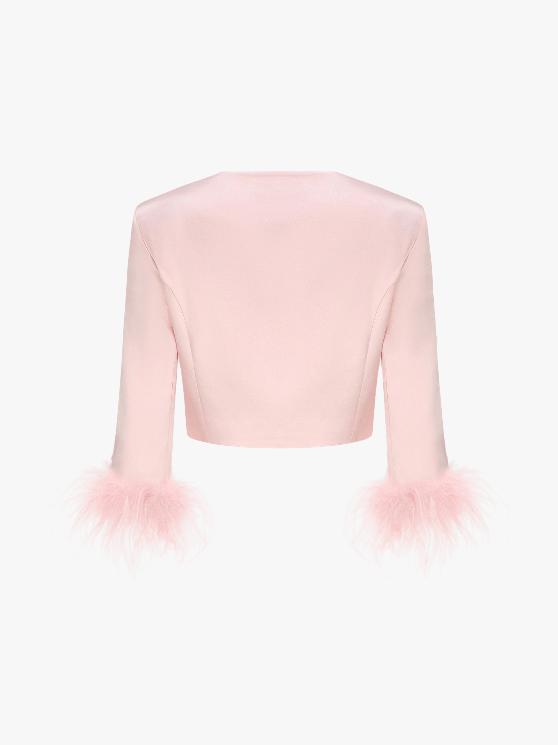 Ambre Satin Feather Top (Pink) made by Nana Jacqueline