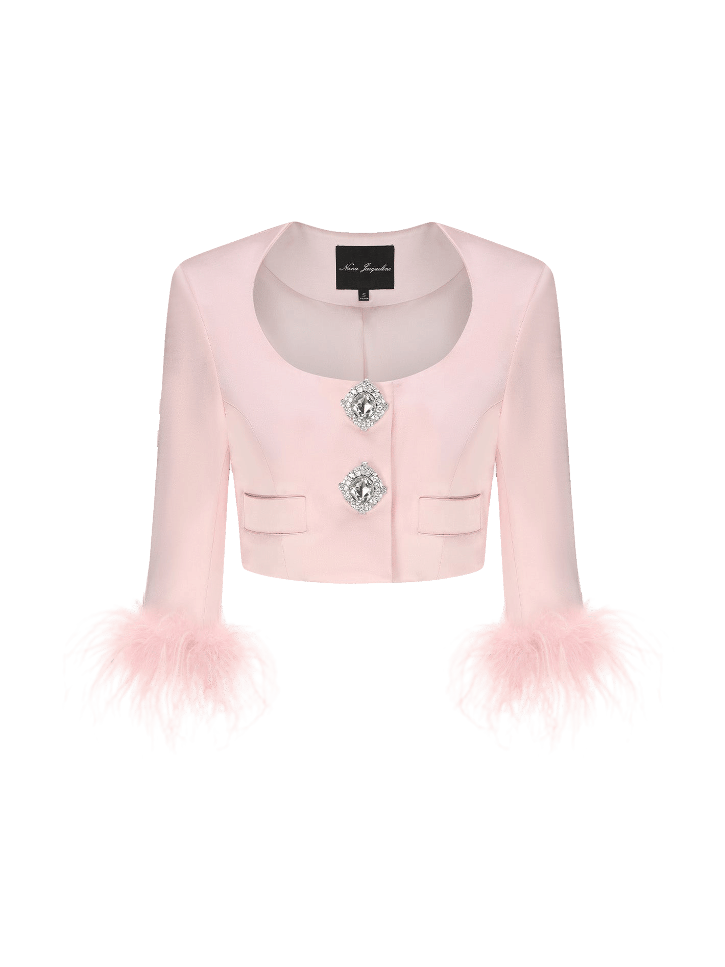 Ambre Satin Feather Top (Pink) made by Nana Jacqueline