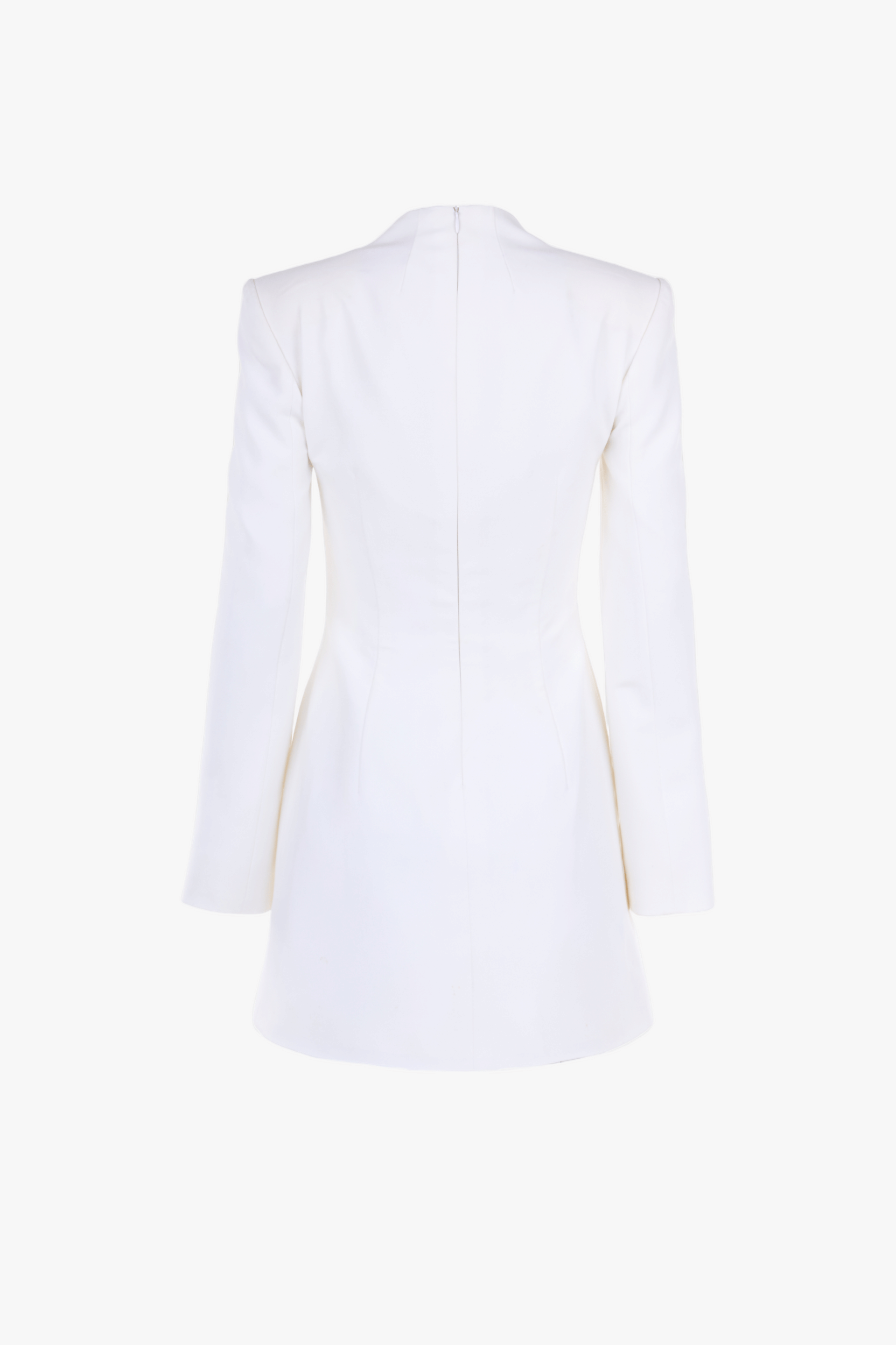 Fogveil Long Sleeve Dress In White made by JUSTIN TONG