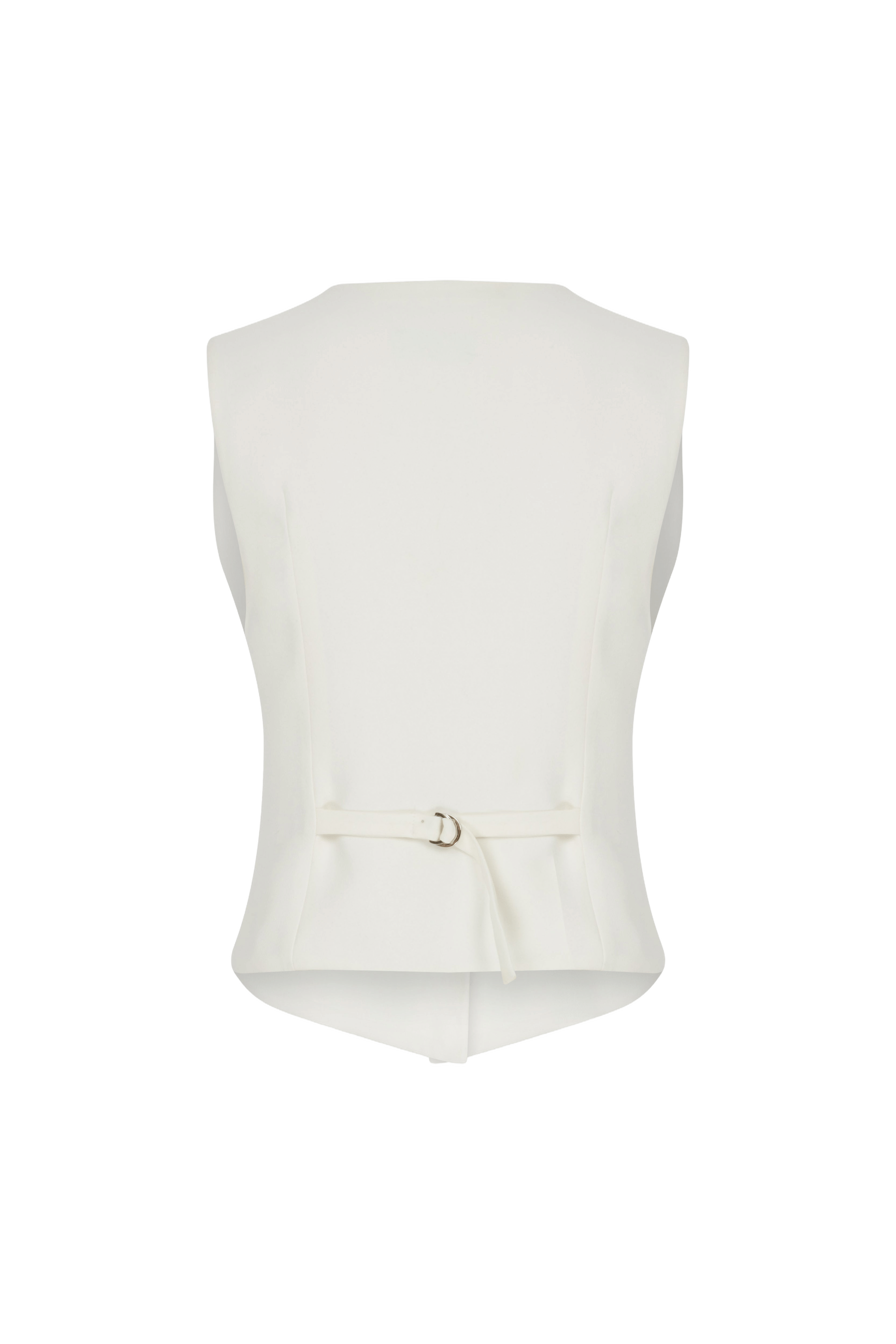 Brita Linen Vest In White made by Nazli Ceren