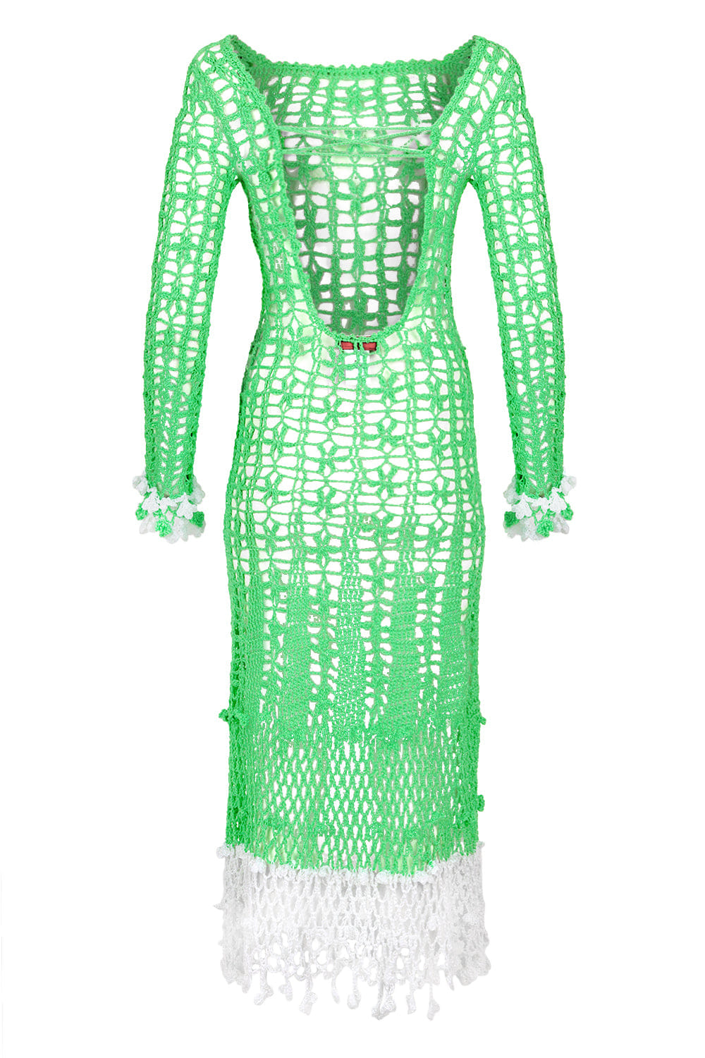 Green Vanilla White Midi Dress made by ANDREEVA