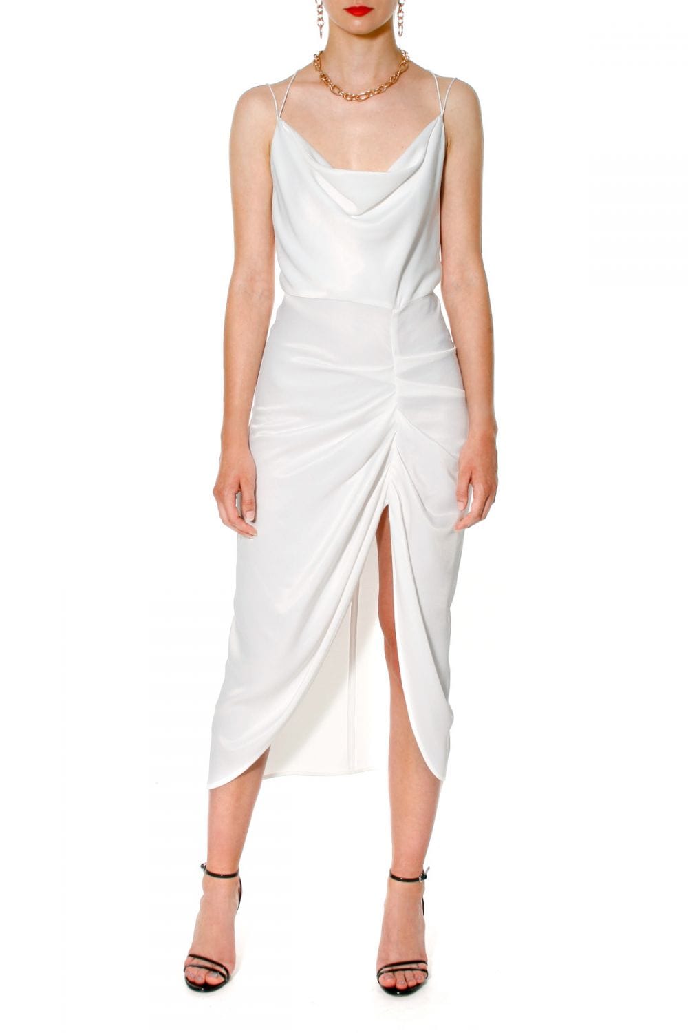 Dress Ava Bright White in White made by HALEWSKI