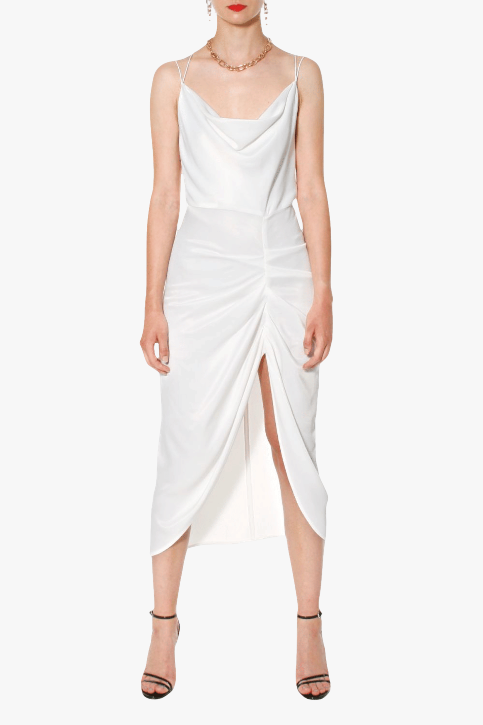 Dress Ava Bright White in White made by HALEWSKI