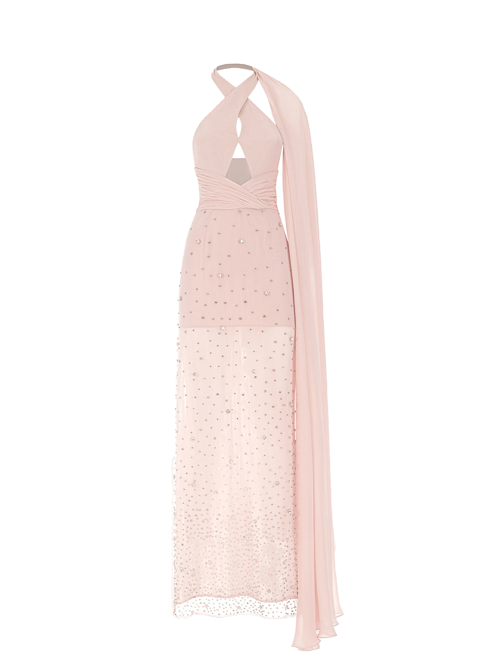 Crystal-embellished silk dress made by Monika Dimova