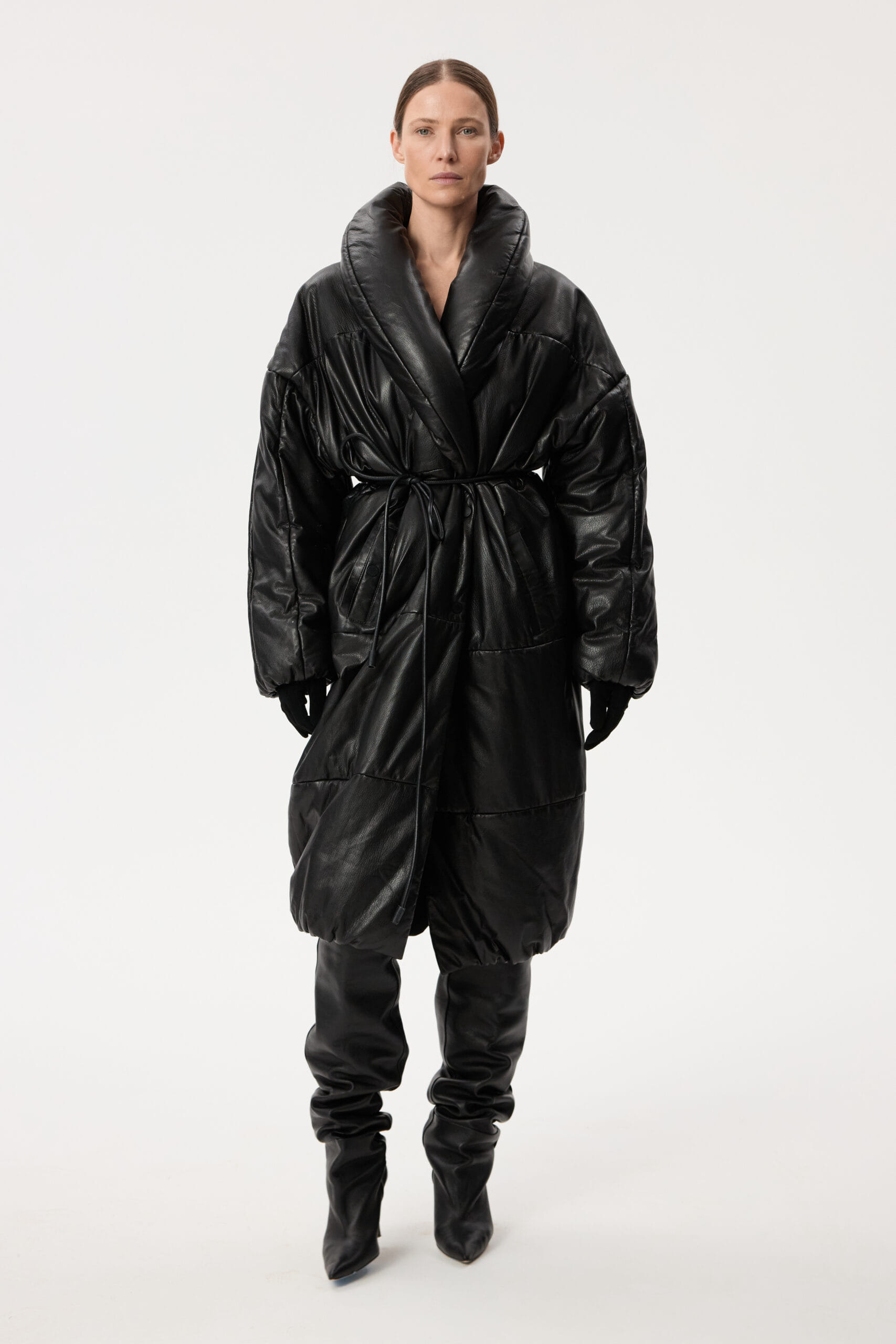 Long Leather Coat made by YAVORSKA