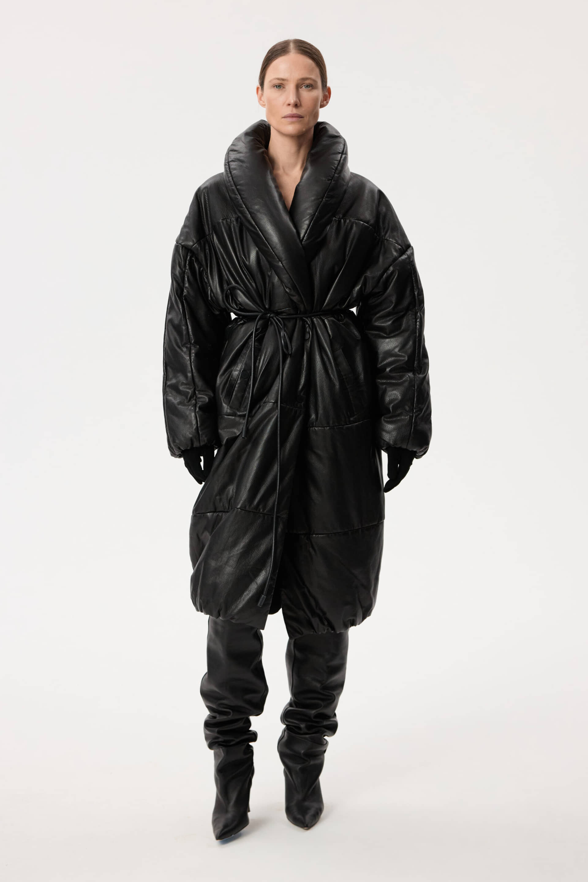 Long Leather Coat made by YAVORSKA