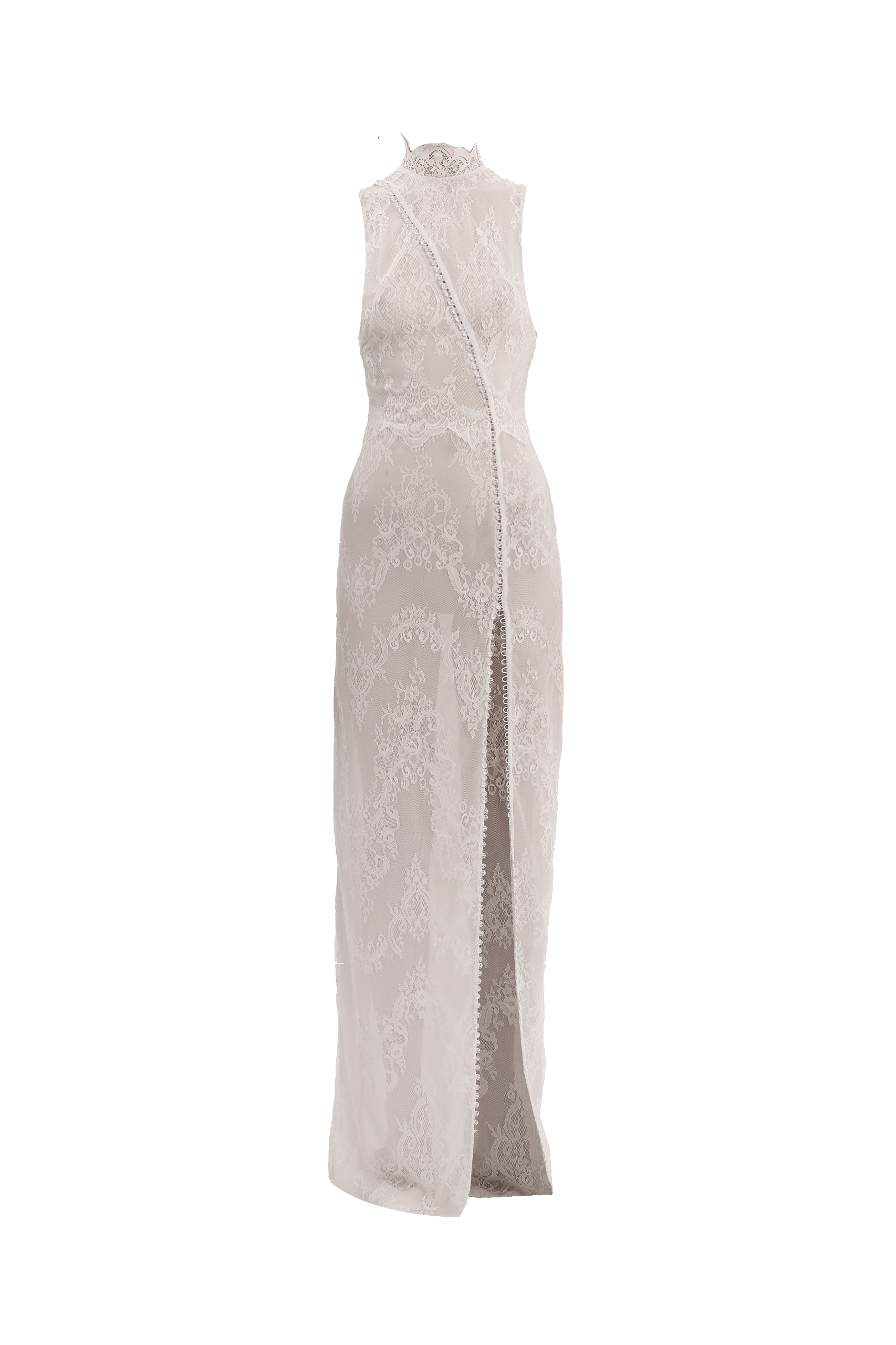 White lace button dress made by Compte Spain