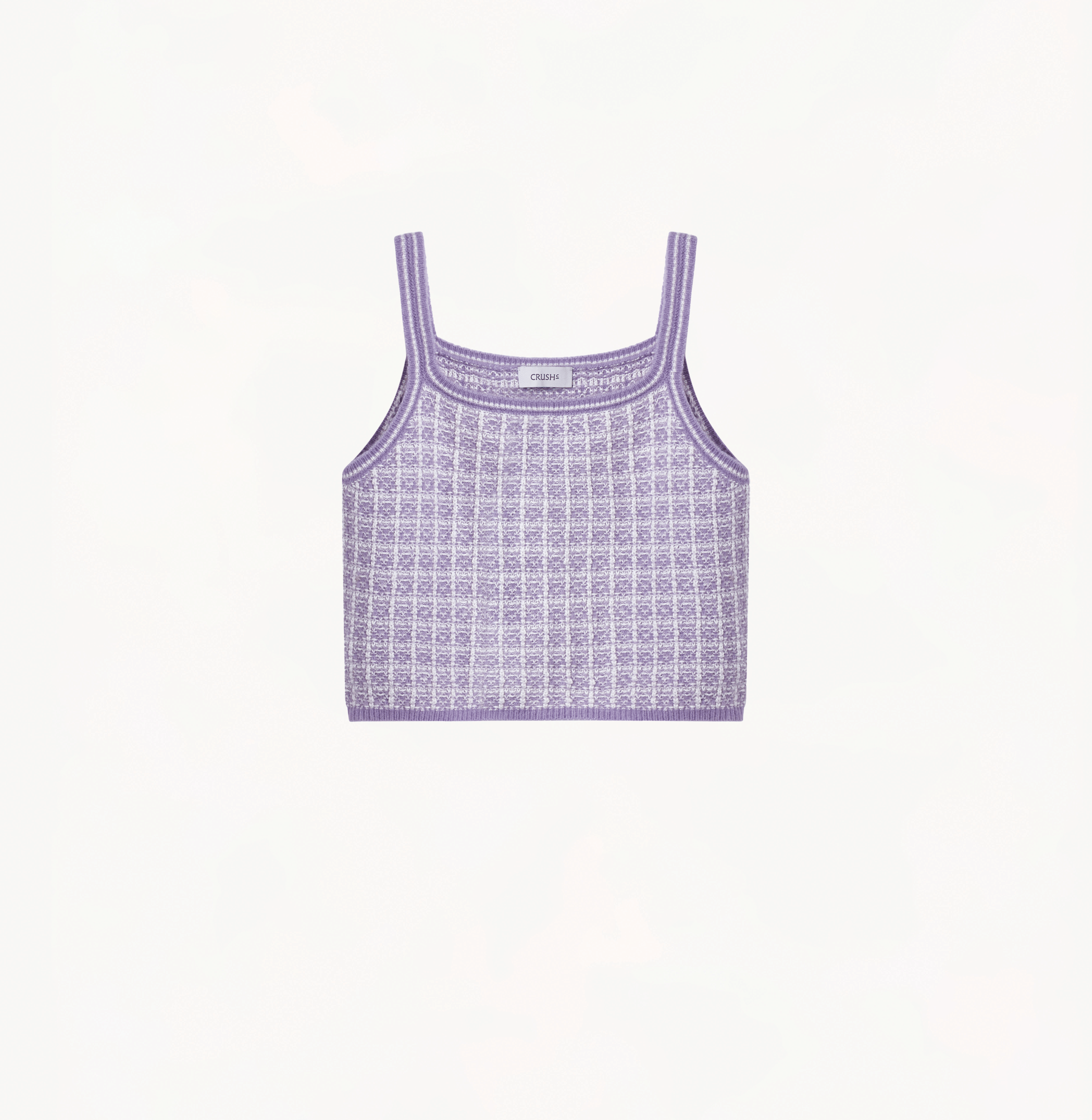 Checked Bouclé Tweed Camisole Top in Purple made by CRUSH Collection